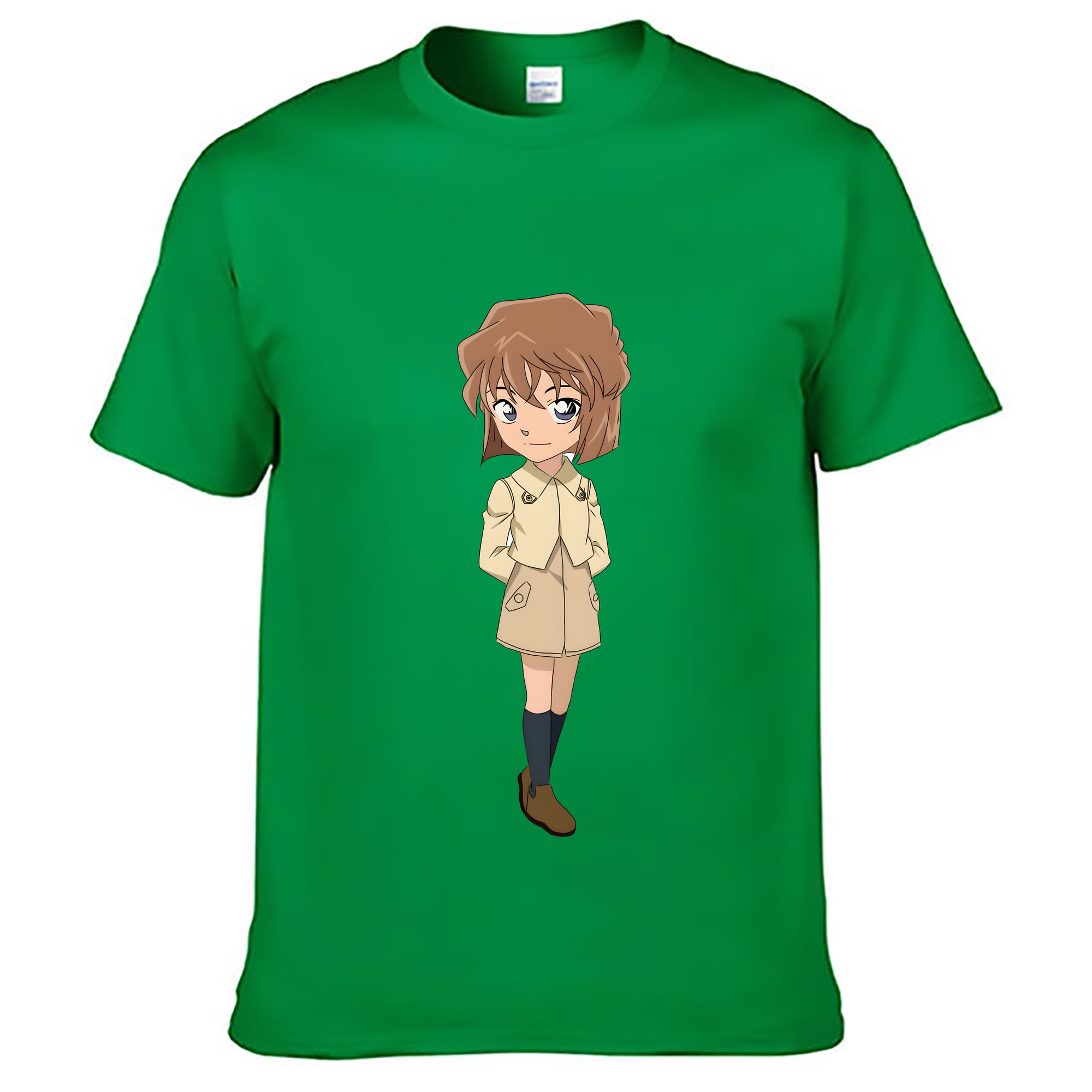 （画像用） 名探偵コナン 灰原 哀 はいばら あい Detective Conan Anita Hailey、Vi Graythorn Haibara Ai レディースカジュアルプリントTシャツ（綿100％）
