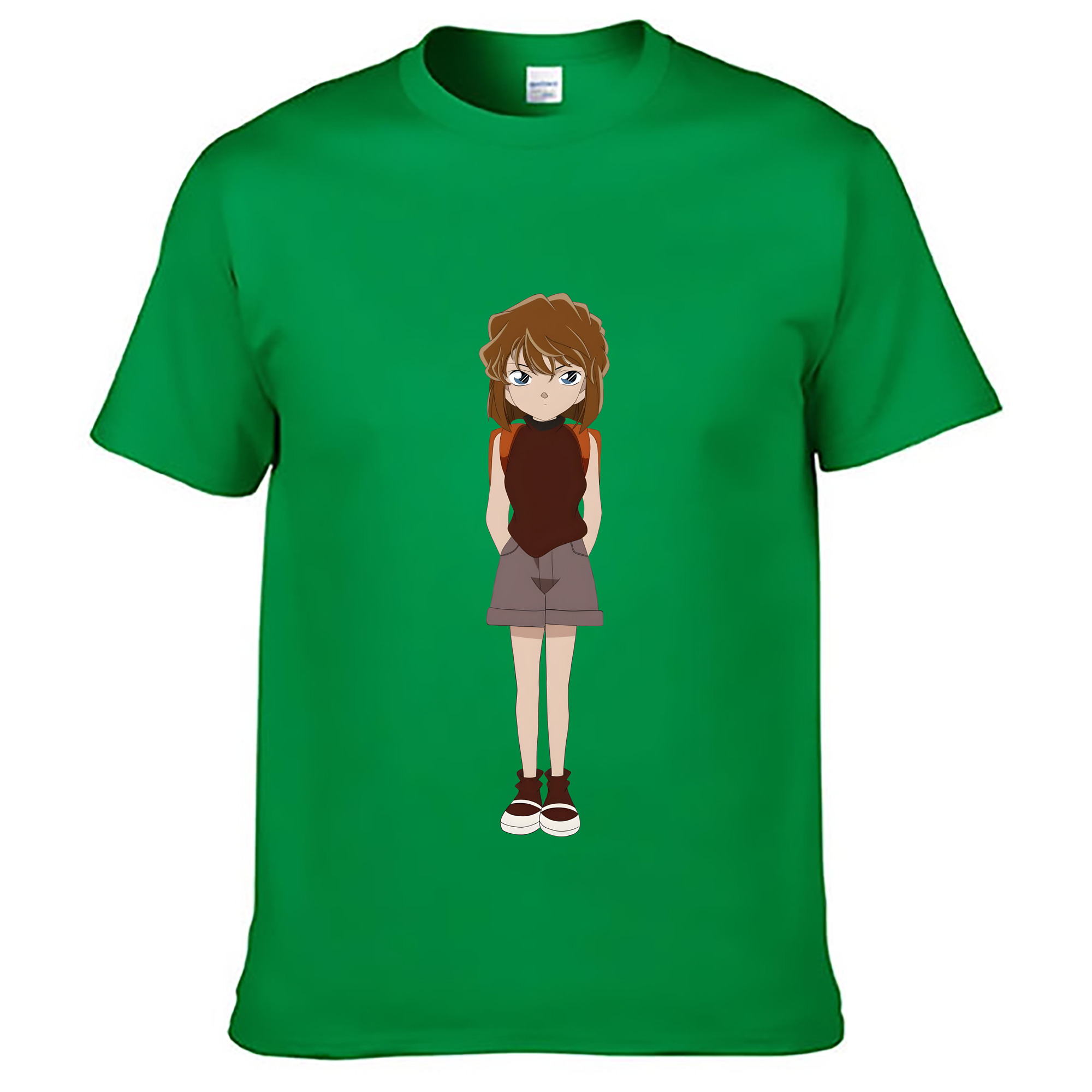 （画像用） 名探偵コナン 灰原 哀 はいばら あい Detective Conan Anita Hailey、Vi Graythorn Haibara Ai レディースカジュアルプリントTシャツ（綿100％）