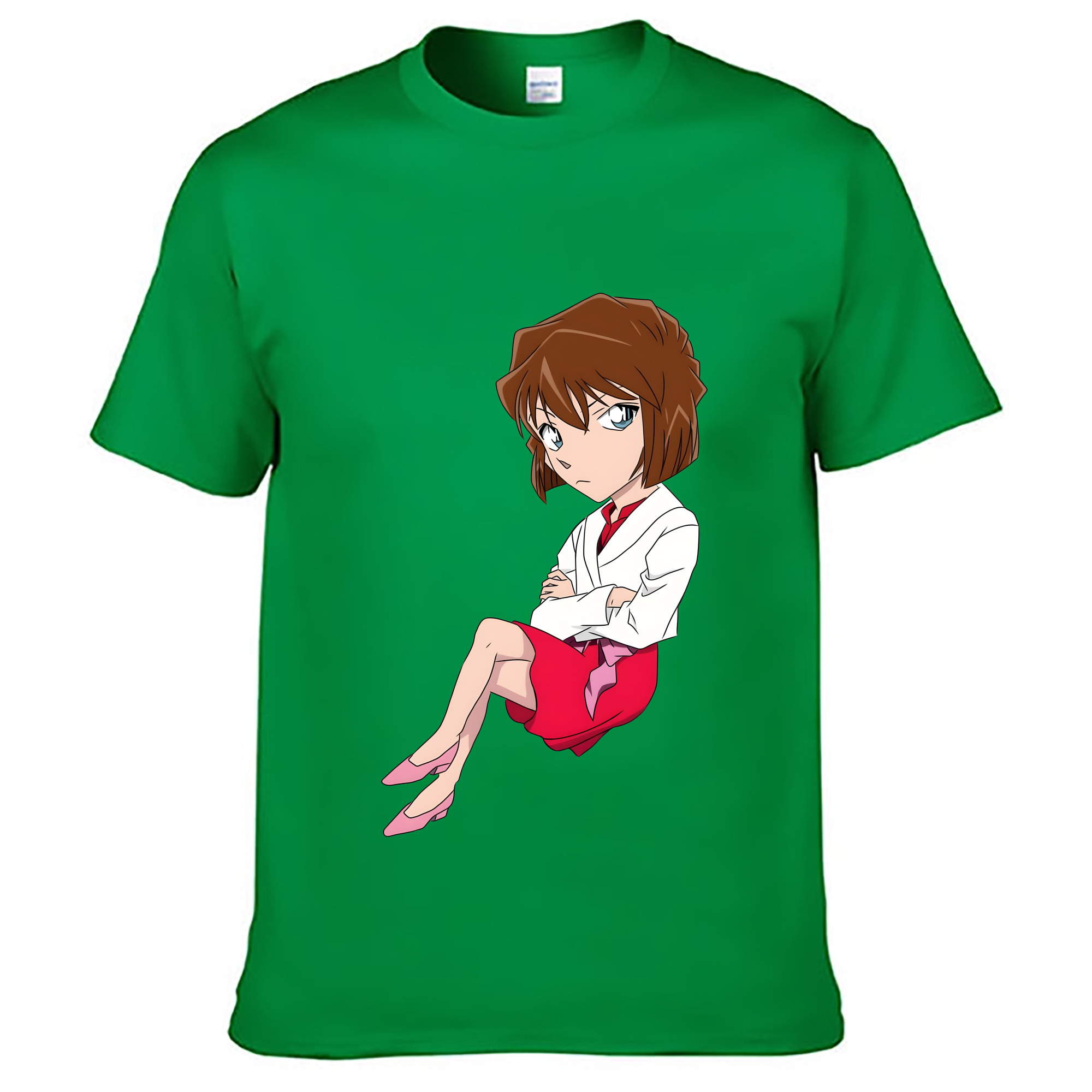 （画像用） 名探偵コナン 灰原 哀 はいばら あい Detective Conan Anita Hailey、Vi Graythorn Haibara Ai レディースカジュアルプリントTシャツ（綿100％）