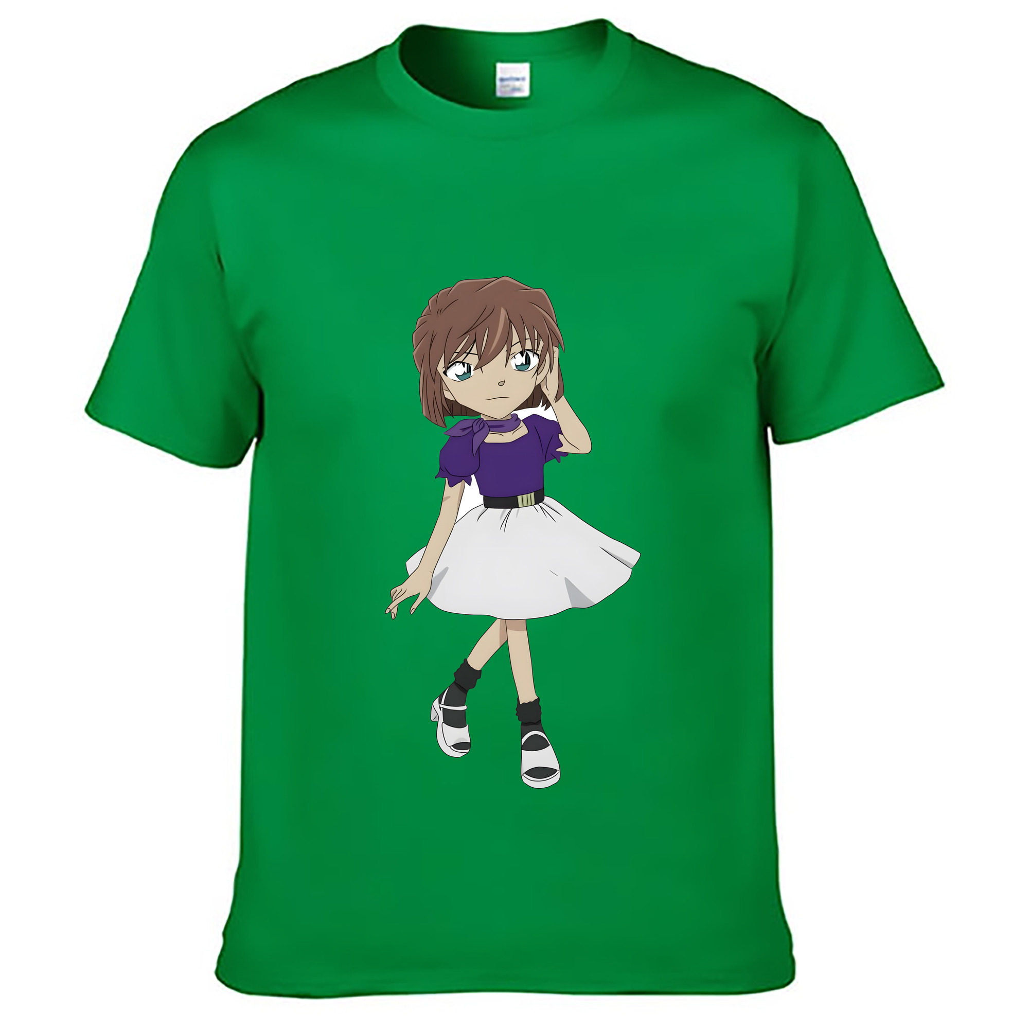 （画像用） 名探偵コナン 灰原 哀 はいばら あい Detective Conan Anita Hailey、Vi Graythorn Haibara Ai レディースカジュアルプリントTシャツ（綿100％）
