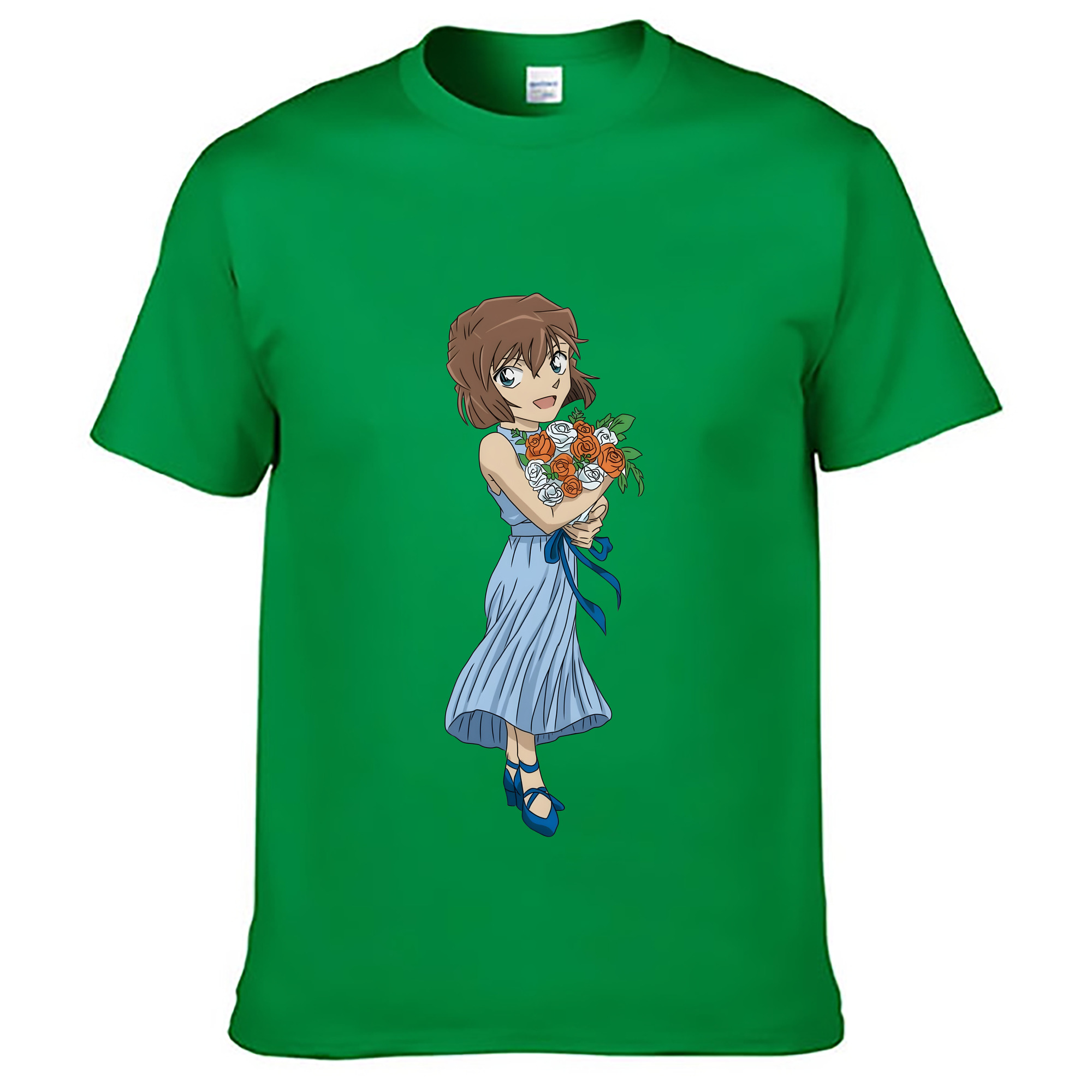（画像用） 名探偵コナン 灰原 哀 はいばら あい Detective Conan Anita Hailey、Vi Graythorn Haibara Ai レディースカジュアルプリントTシャツ（綿100％）