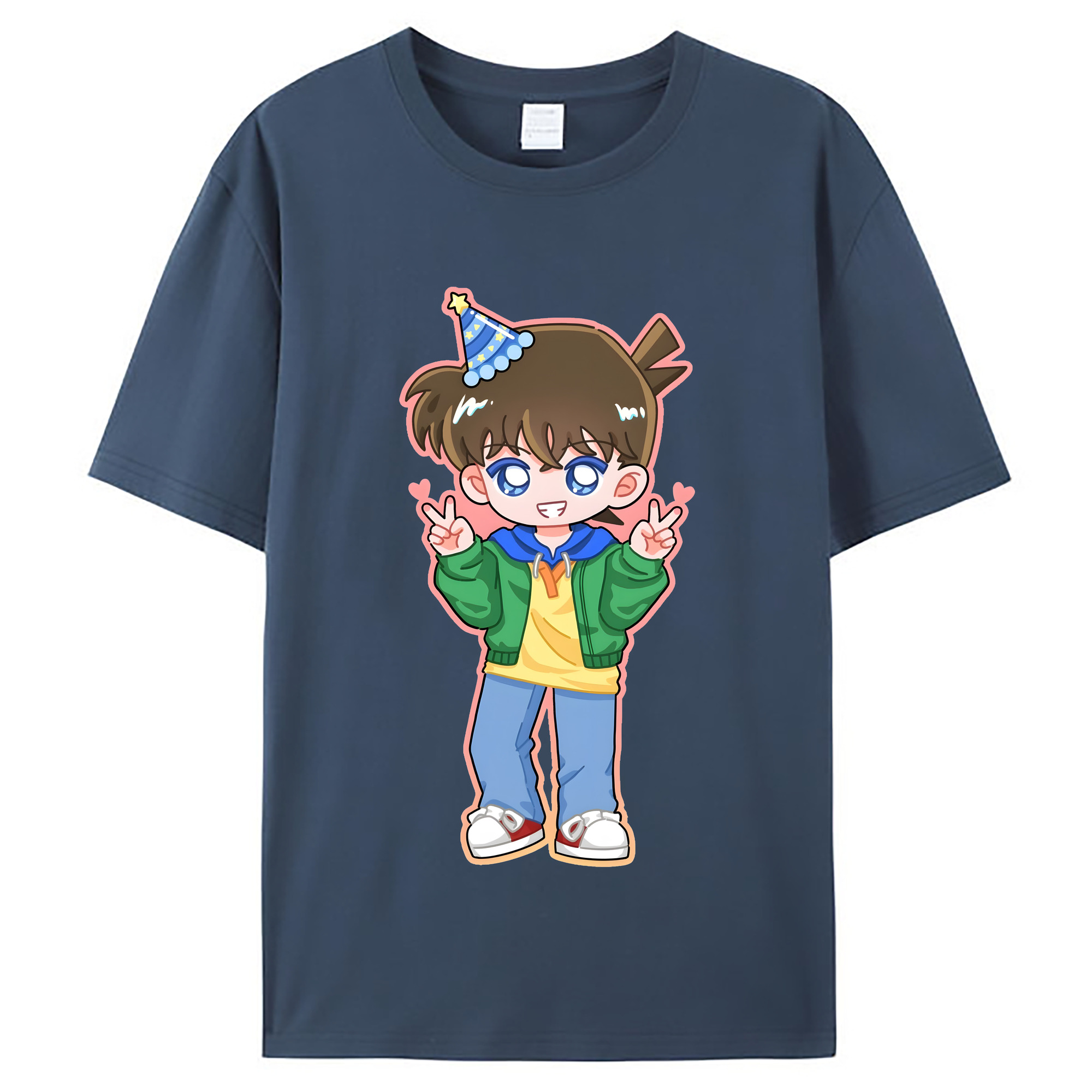 （画像用） 名探偵コナン 江戸川 コナン Detective Conan Conan Edogawa レディースカジュアルプリントTシャツ（綿100％）