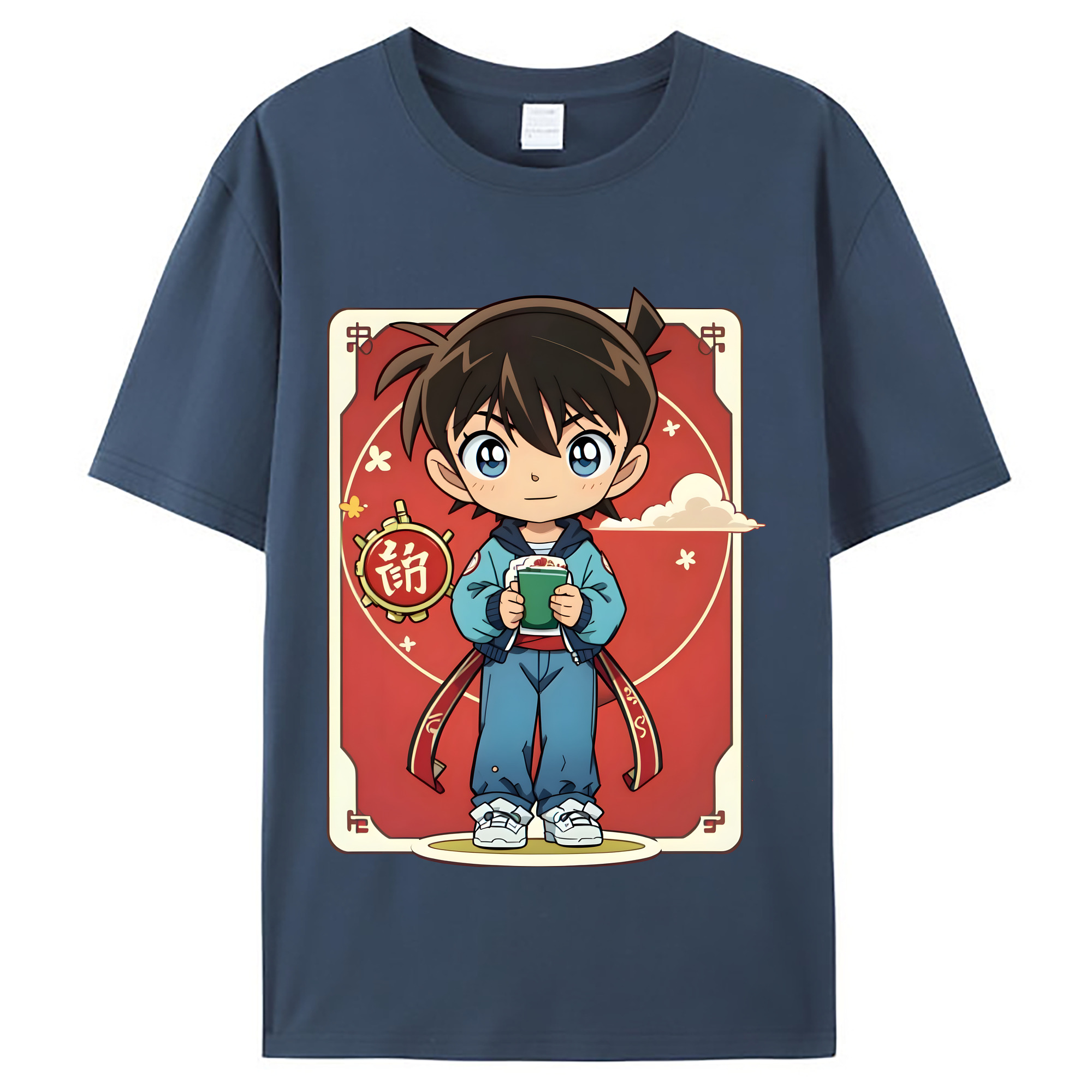 （画像用） 名探偵コナン 江戸川 コナン Detective Conan Conan Edogawa レディースカジュアルプリントTシャツ（綿100％）