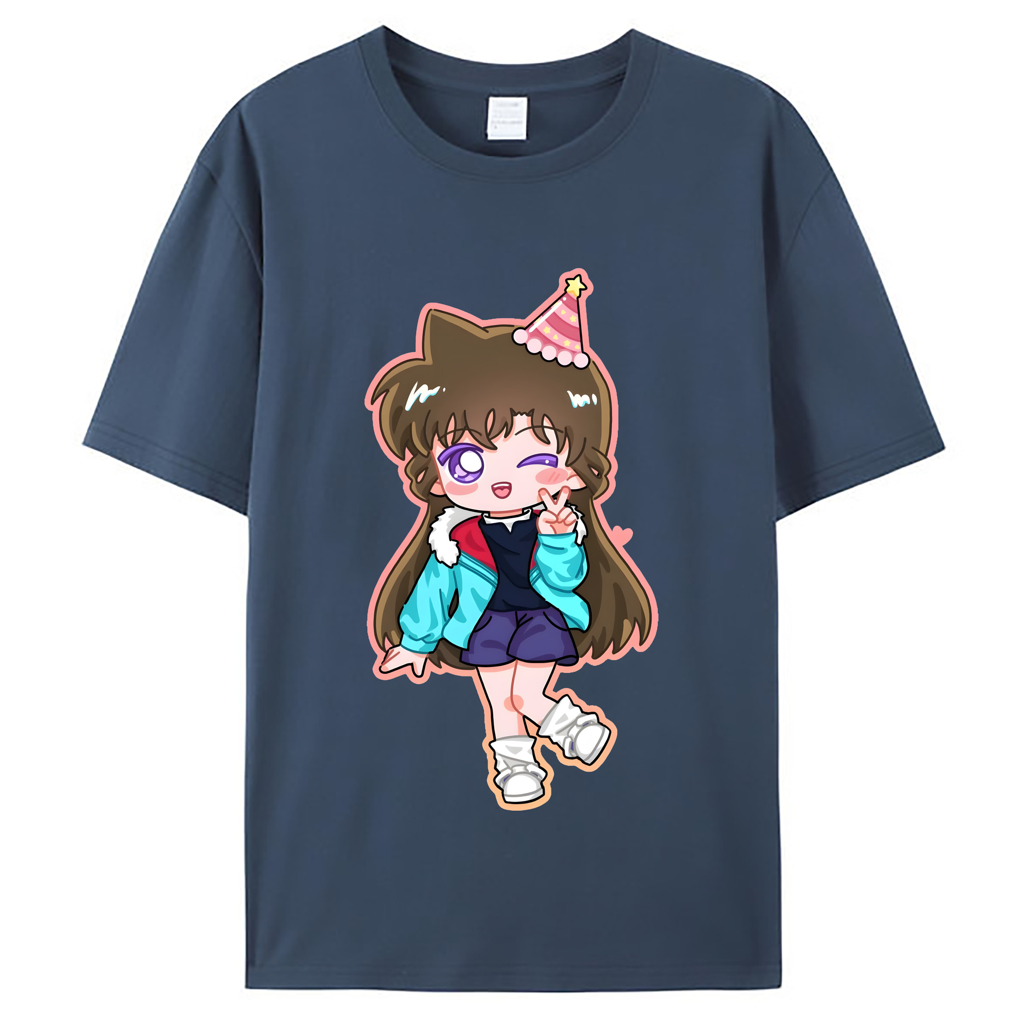 （画像用） 名探偵コナン 毛利 蘭 もうり らん、モーリ ラン Detective Conan Rachel Moore レディースカジュアルプリントTシャツ（綿100％）