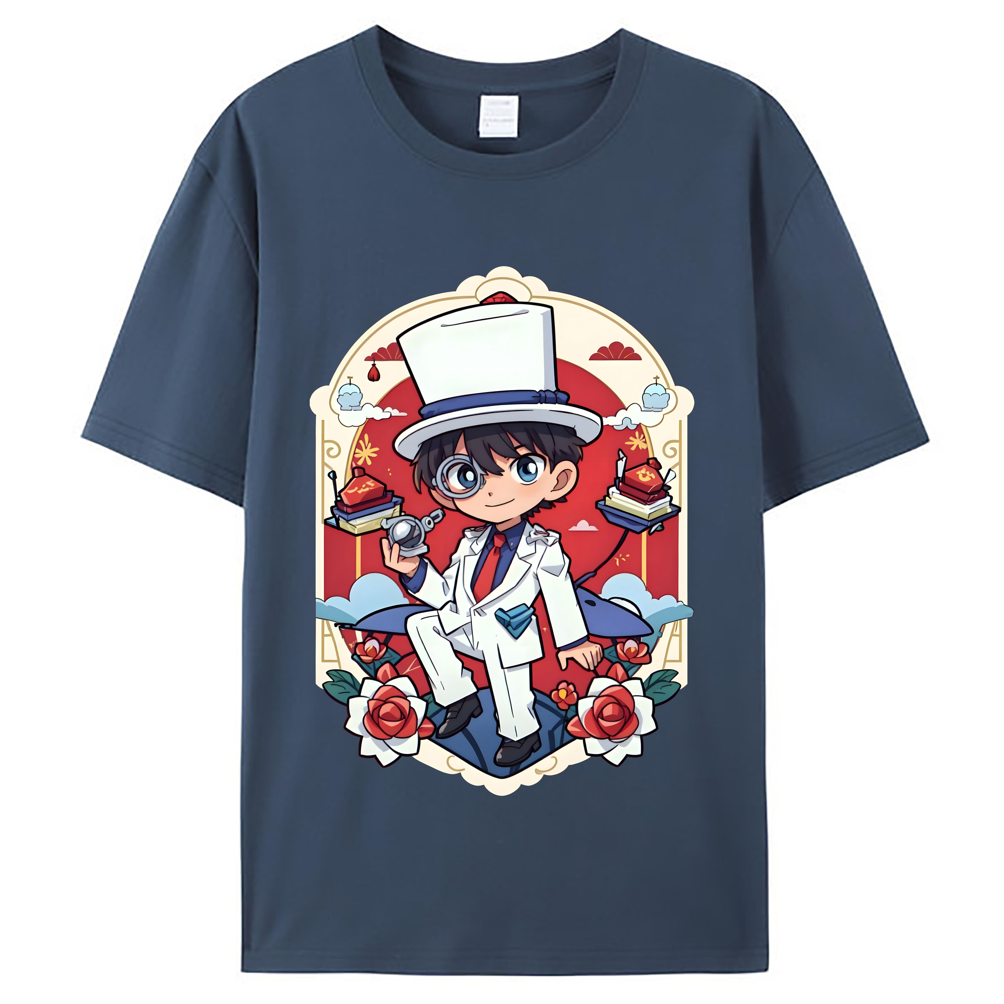 （画像用） 名探偵コナン くろば かいと Detective Conan Kuroba Kaito レディースカジュアルプリントTシャツ（綿100％）