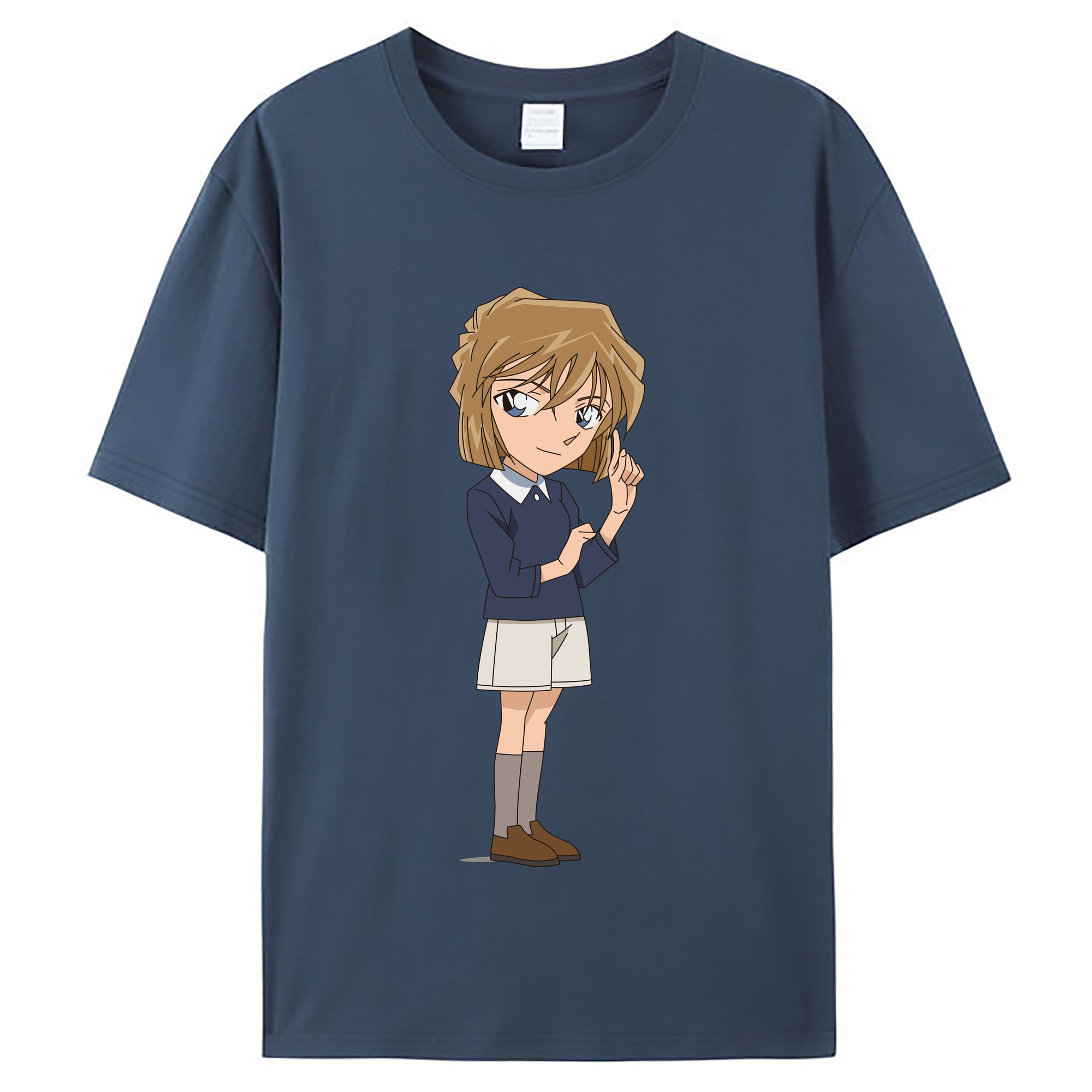 （画像用） 名探偵コナン 灰原 哀 はいばら あい Detective Conan Anita Hailey、Vi Graythorn Haibara Ai レディースカジュアルプリントTシャツ（綿100％）