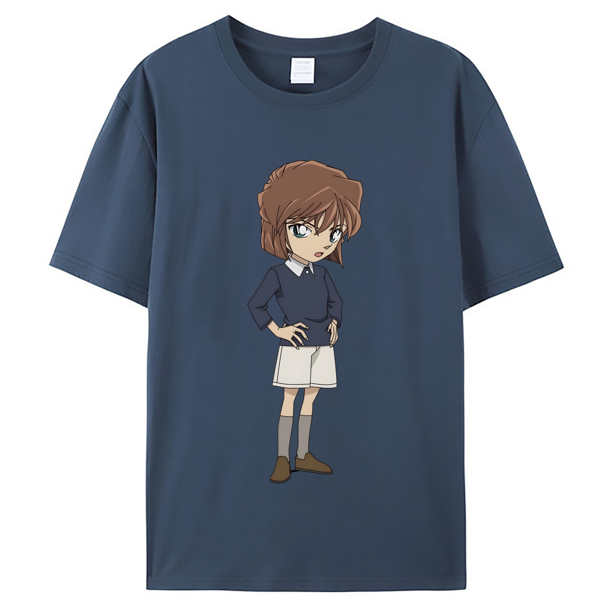 （画像用） 名探偵コナン 灰原 哀 はいばら あい Detective Conan Anita Hailey、Vi Graythorn Haibara Ai レディースカジュアルプリントTシャツ（綿100％）
