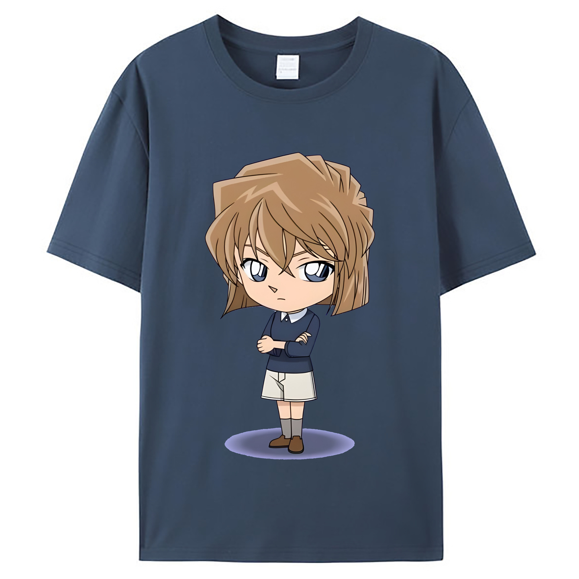 （画像用） 名探偵コナン 灰原 哀 はいばら あい Detective Conan Anita Hailey、Vi Graythorn Haibara Ai レディースカジュアルプリントTシャツ（綿100％）