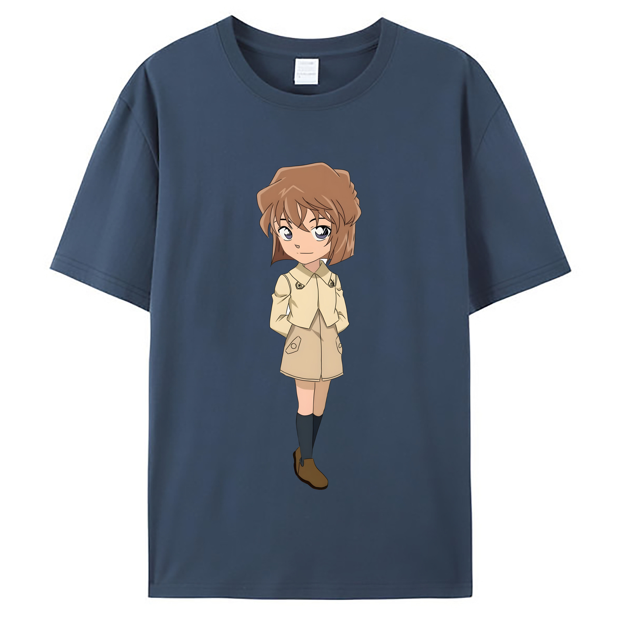 （画像用） 名探偵コナン 灰原 哀 はいばら あい Detective Conan Anita Hailey、Vi Graythorn Haibara Ai レディースカジュアルプリントTシャツ（綿100％）
