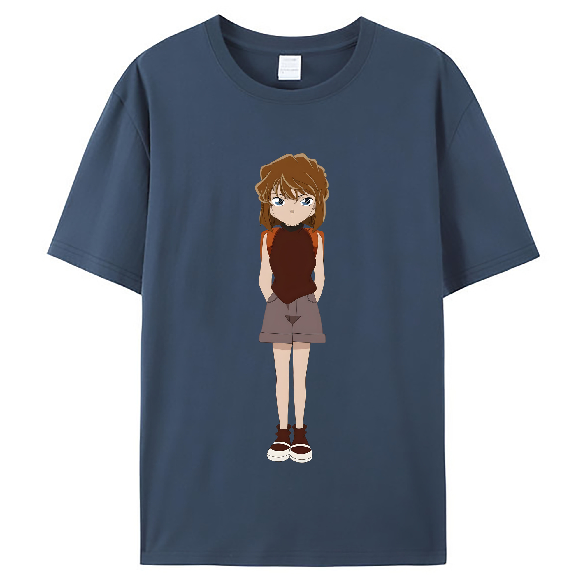 （画像用） 名探偵コナン 灰原 哀 はいばら あい Detective Conan Anita Hailey、Vi Graythorn Haibara Ai レディースカジュアルプリントTシャツ（綿100％）