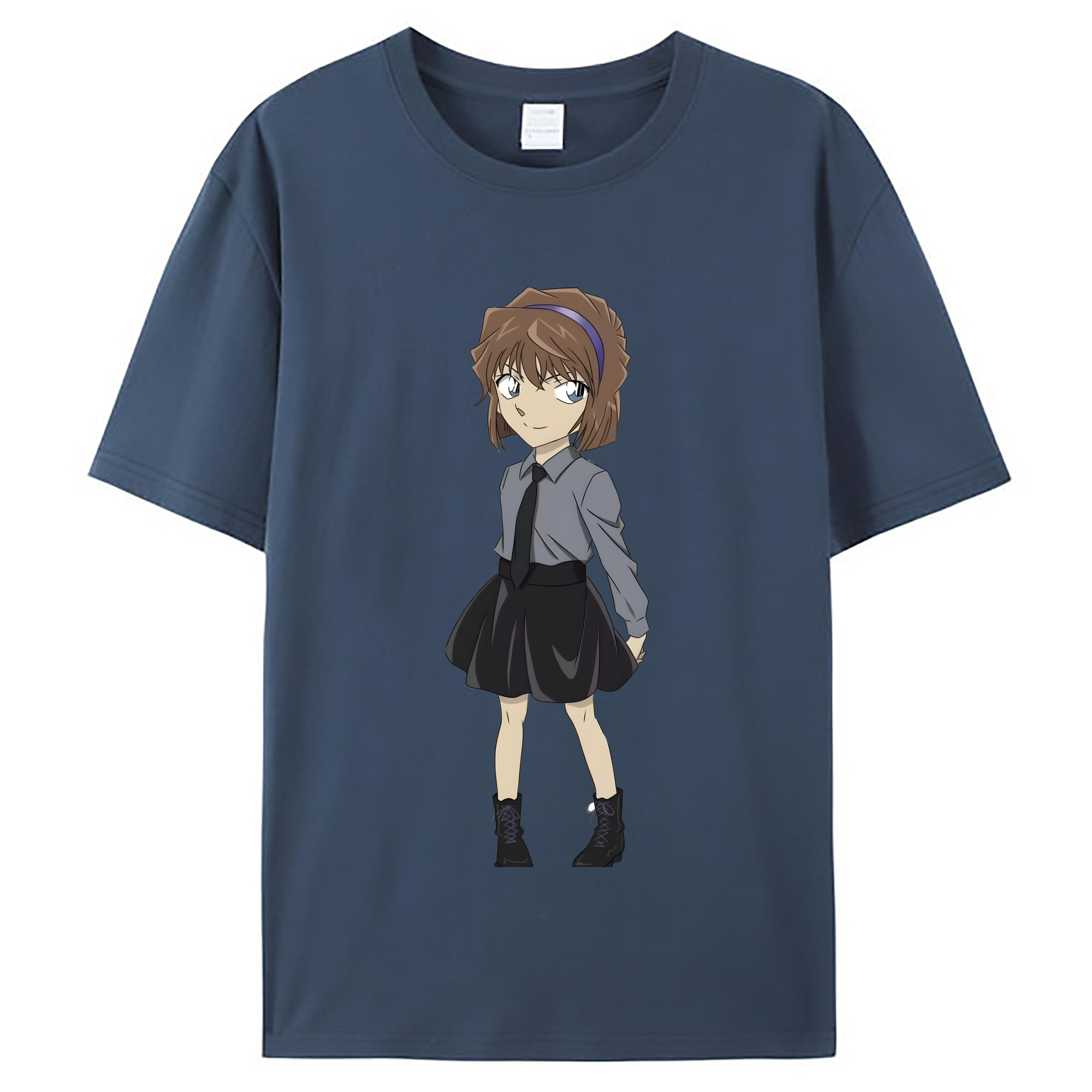 （画像用） 名探偵コナン 灰原 哀 はいばら あい Detective Conan Anita Hailey、Vi Graythorn Haibara Ai レディースカジュアルプリントTシャツ（綿100％）