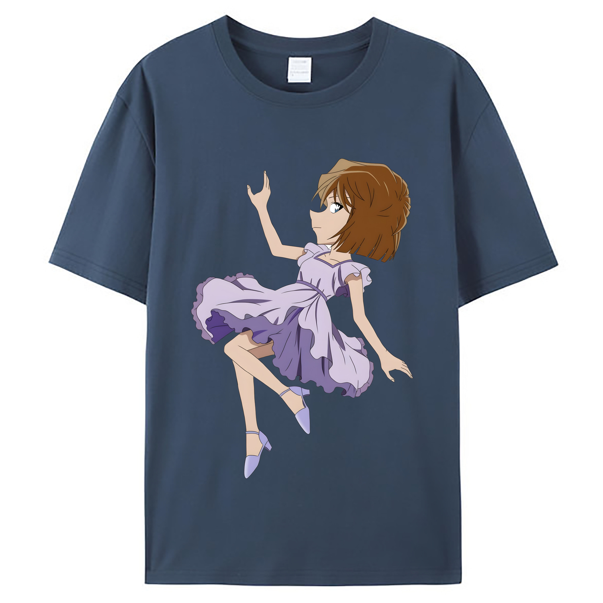 （画像用） 名探偵コナン 灰原 哀 はいばら あい Detective Conan Anita Hailey、Vi Graythorn Haibara Ai レディースカジュアルプリントTシャツ（綿100％）