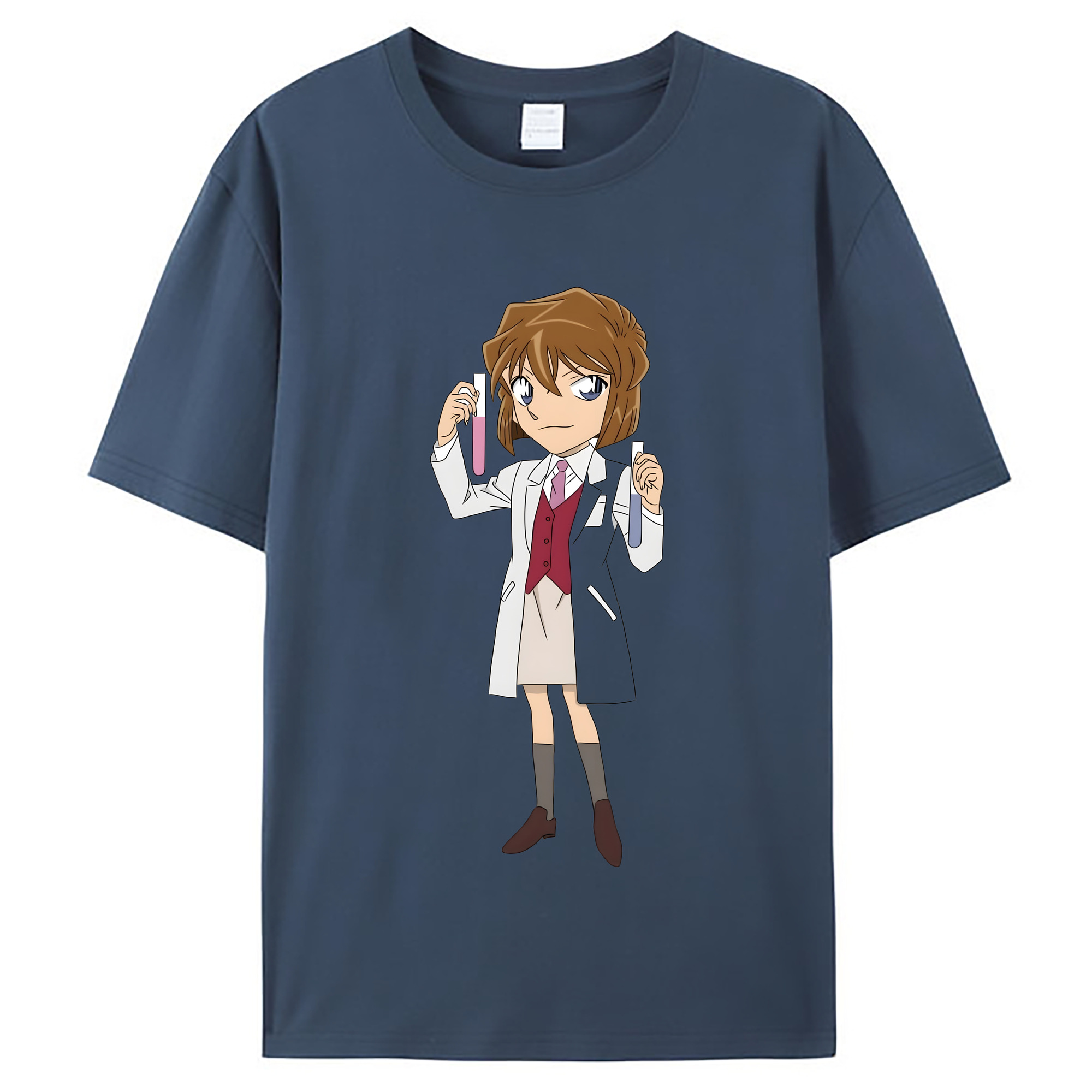 （画像用） 名探偵コナン 灰原 哀 はいばら あい Detective Conan Anita Hailey、Vi Graythorn Haibara Ai レディースカジュアルプリントTシャツ（綿100％）