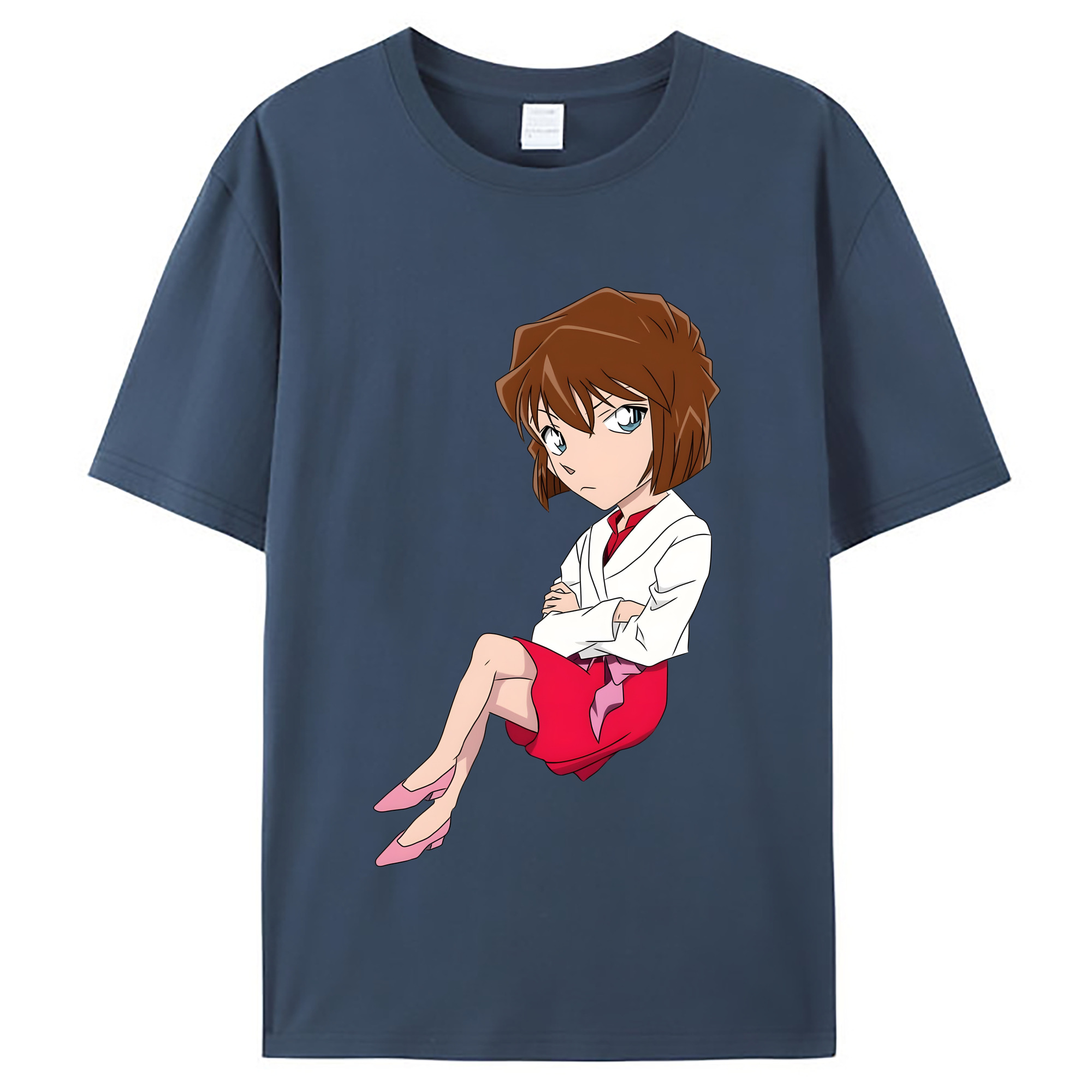 （画像用） 名探偵コナン 灰原 哀 はいばら あい Detective Conan Anita Hailey、Vi Graythorn Haibara Ai レディースカジュアルプリントTシャツ（綿100％）