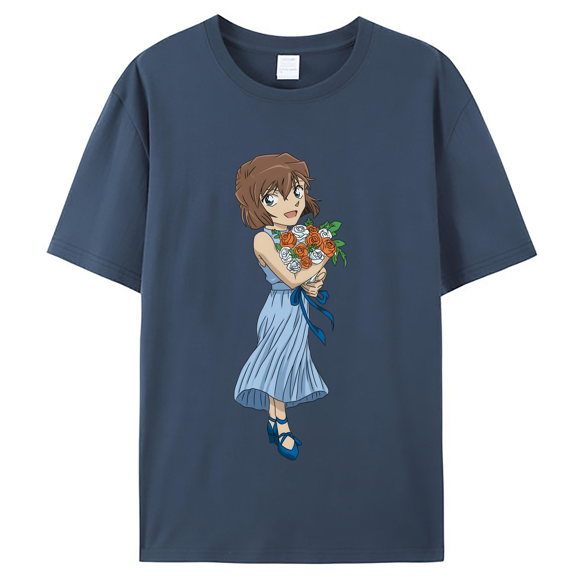 （画像用） 名探偵コナン 灰原 哀 はいばら あい Detective Conan Anita Hailey、Vi Graythorn Haibara Ai レディースカジュアルプリントTシャツ（綿100％）