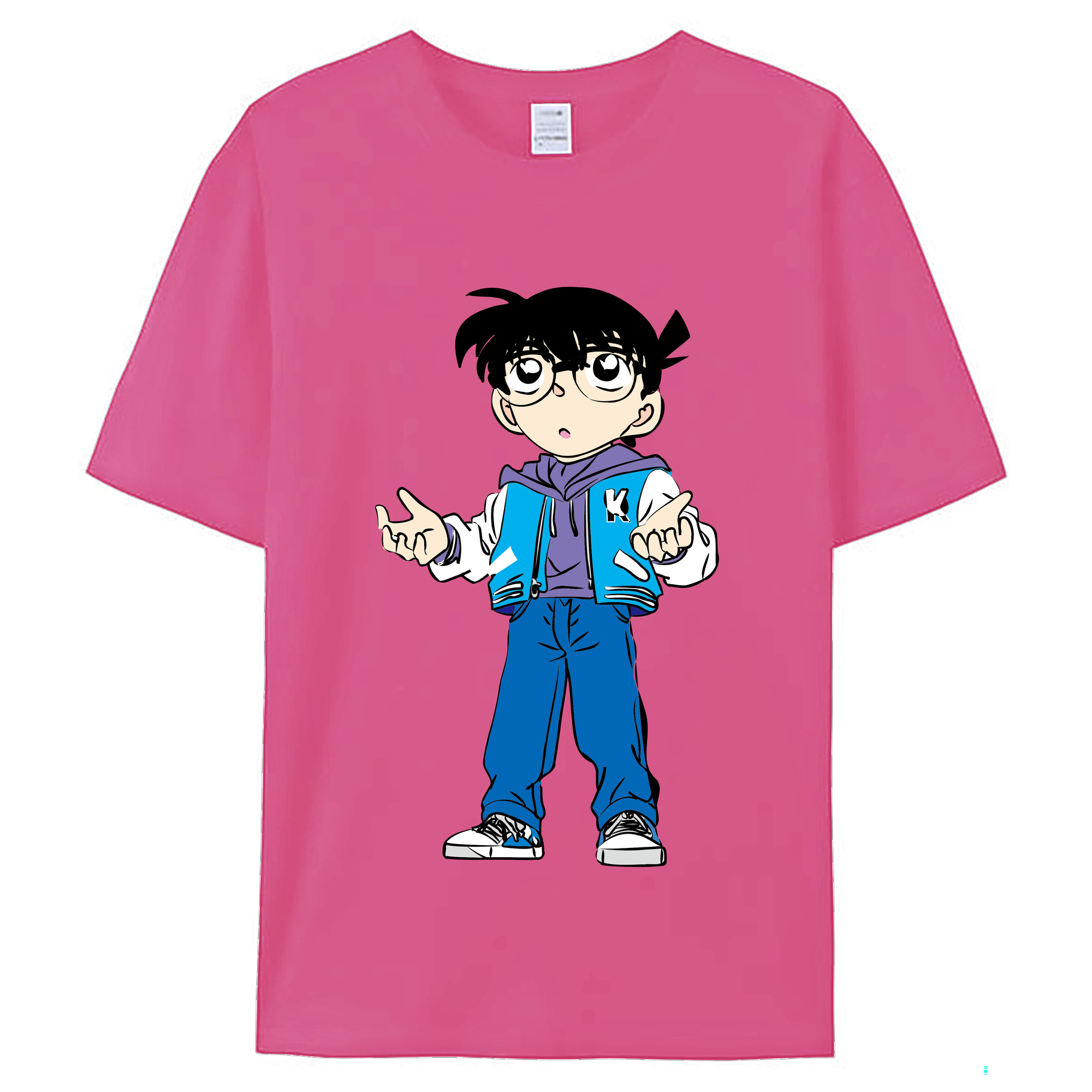（画像用） 名探偵コナン 江戸川 コナン Detective Conan Conan Edogawa レディースカジュアルプリントTシャツ（綿100％）