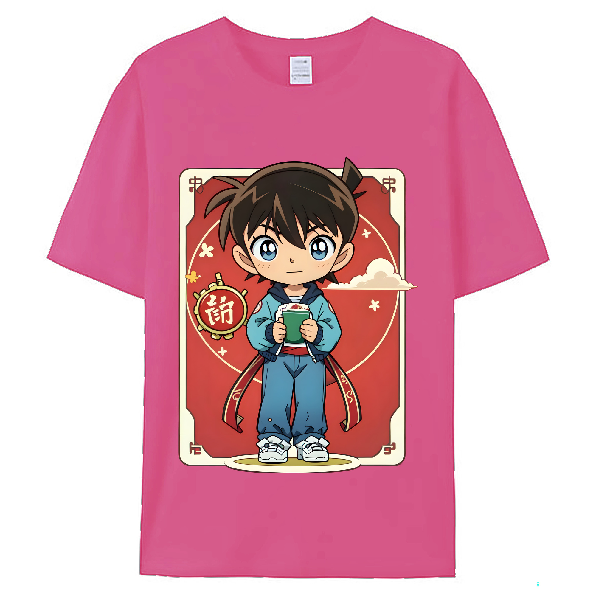 （画像用） 名探偵コナン 江戸川 コナン Detective Conan Conan Edogawa レディースカジュアルプリントTシャツ（綿100％）