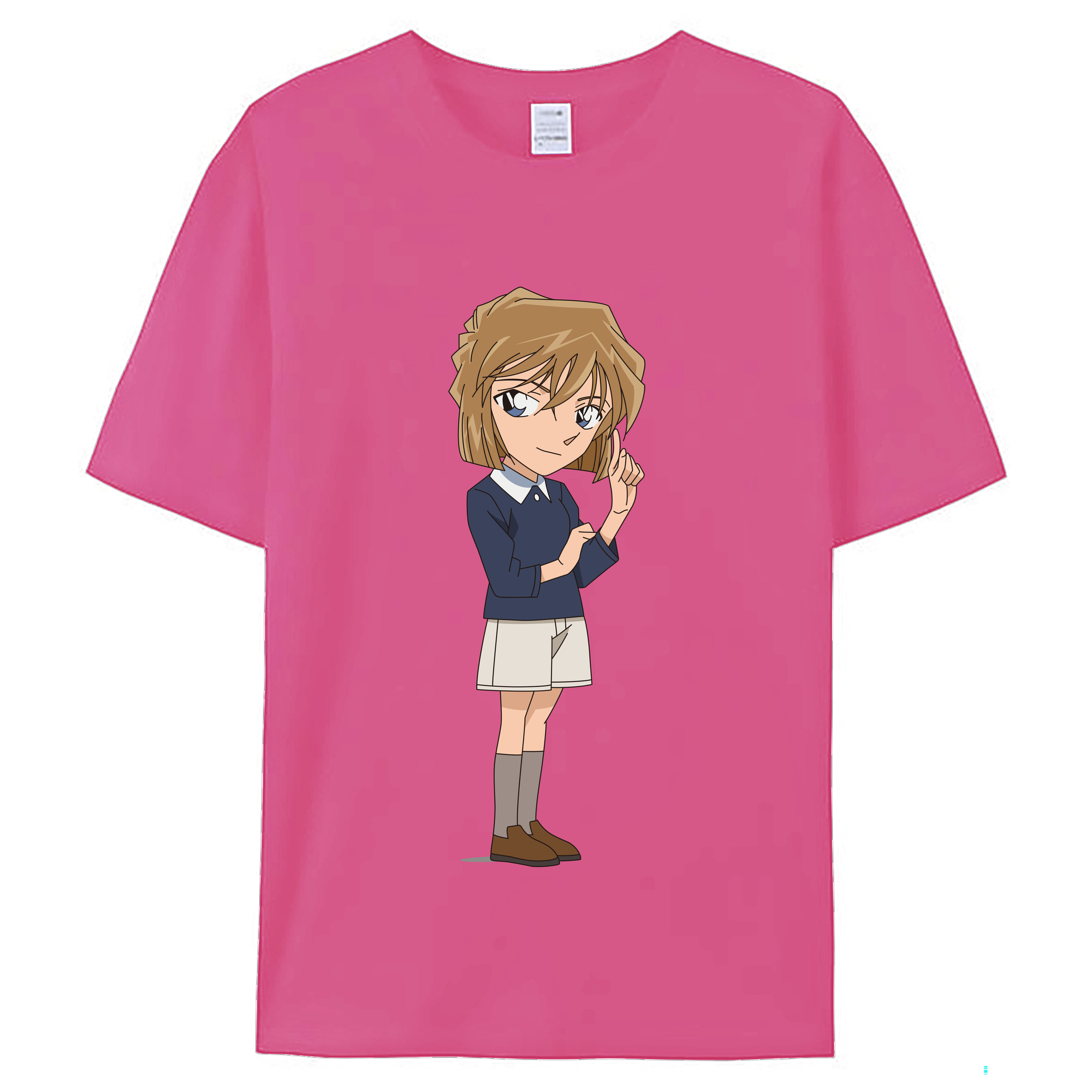 （画像用） 名探偵コナン 灰原 哀 はいばら あい Detective Conan Anita Hailey、Vi Graythorn Haibara Ai レディースカジュアルプリントTシャツ（綿100％）