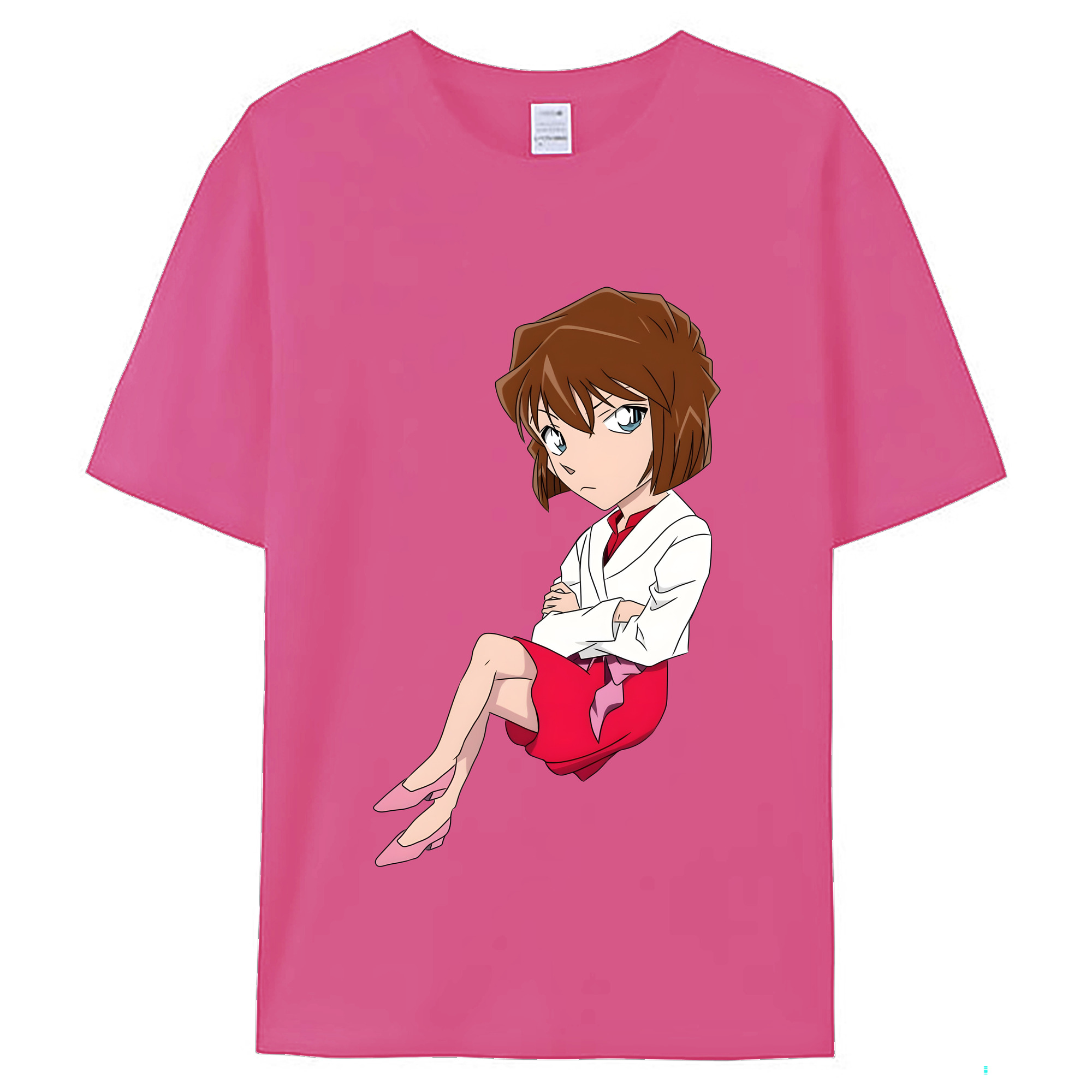 （画像用） 名探偵コナン 灰原 哀 はいばら あい Detective Conan Anita Hailey、Vi Graythorn Haibara Ai レディースカジュアルプリントTシャツ（綿100％）