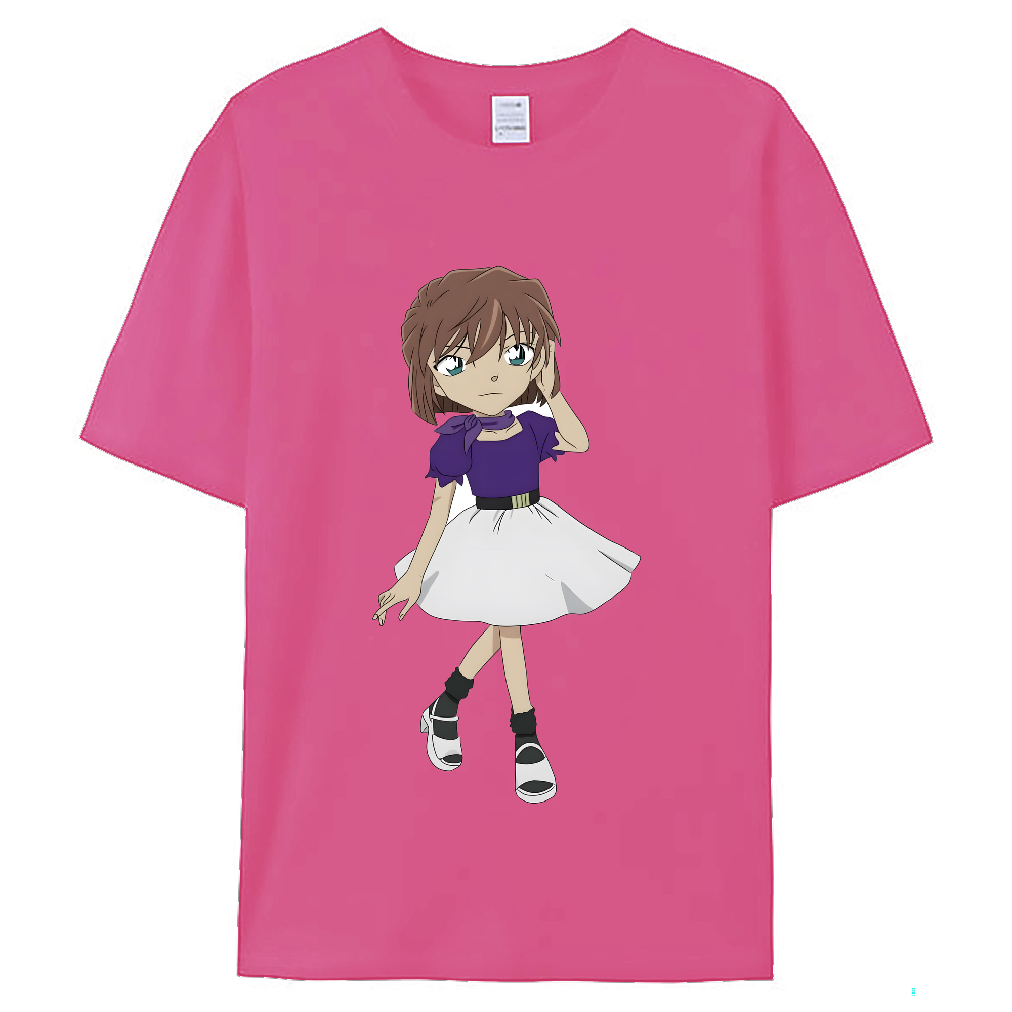 （画像用） 名探偵コナン 灰原 哀 はいばら あい Detective Conan Anita Hailey、Vi Graythorn Haibara Ai レディースカジュアルプリントTシャツ（綿100％）