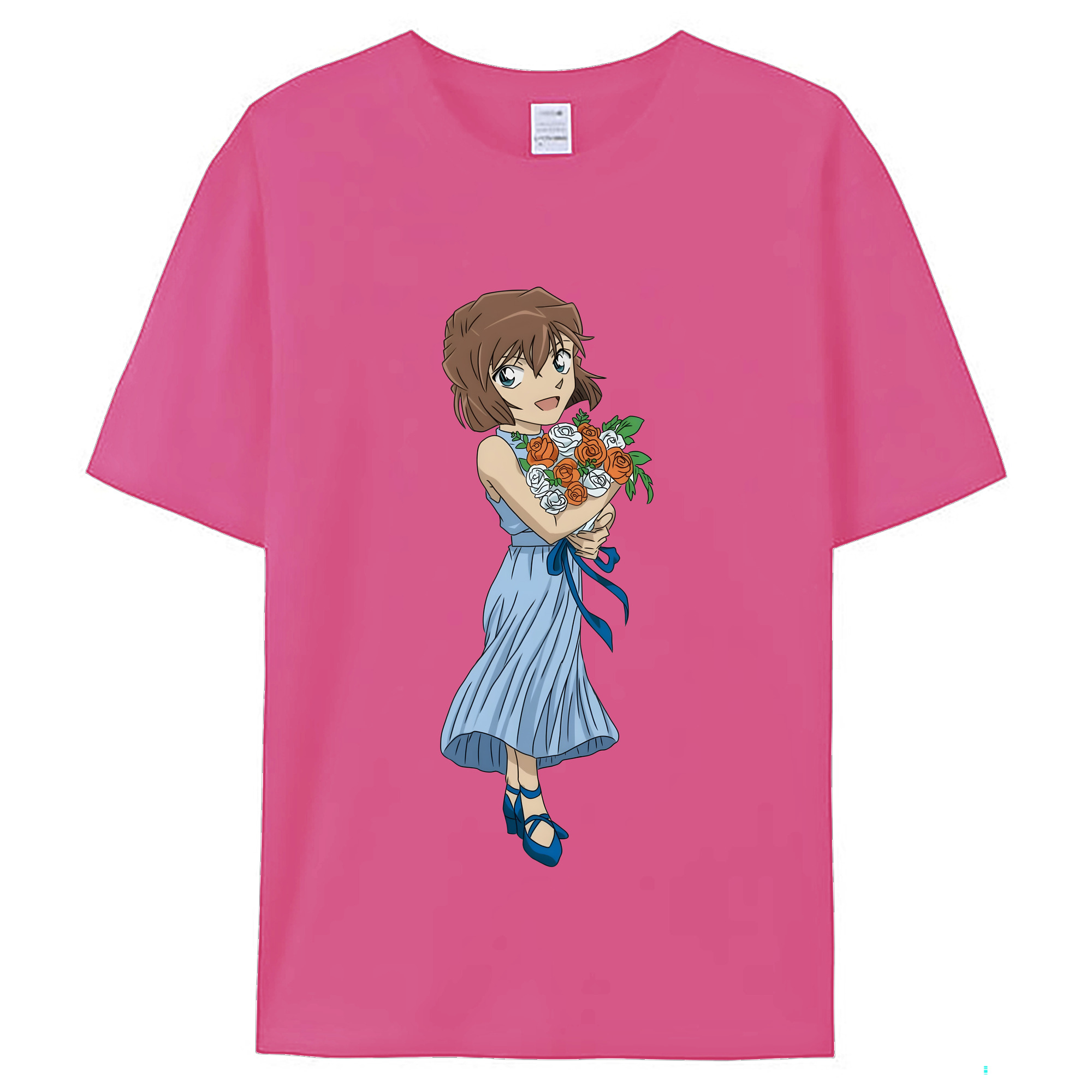 （画像用） 名探偵コナン 灰原 哀 はいばら あい Detective Conan Anita Hailey、Vi Graythorn Haibara Ai レディースカジュアルプリントTシャツ（綿100％）