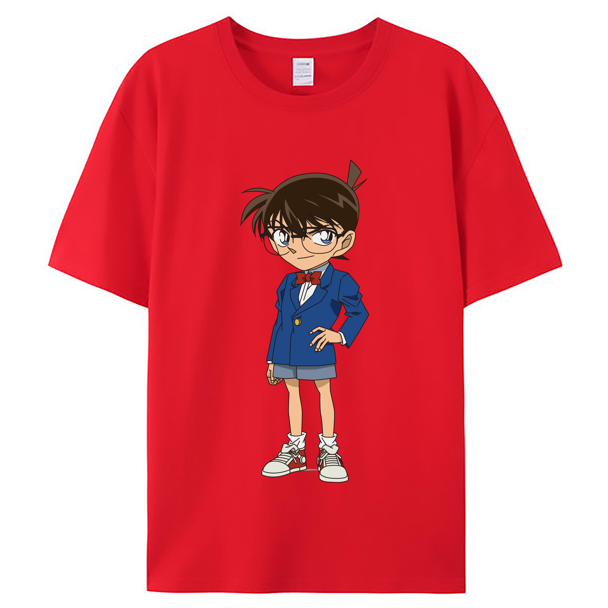 （画像用） 名探偵コナン 江戸川 コナン Detective Conan Conan Edogawa レディースカジュアルプリントTシャツ（綿100％）