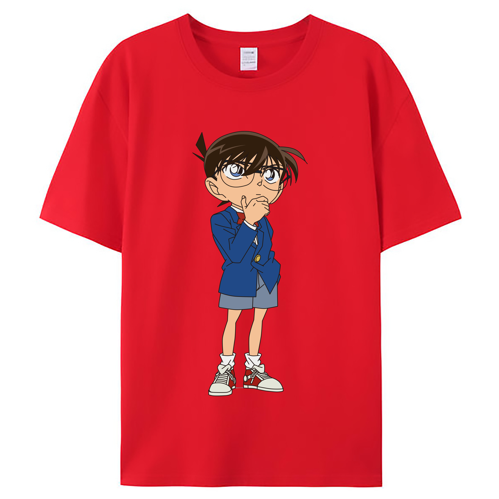 （画像用） 名探偵コナン 江戸川 コナン Detective Conan Conan Edogawa レディースカジュアルプリントTシャツ（綿100％）
