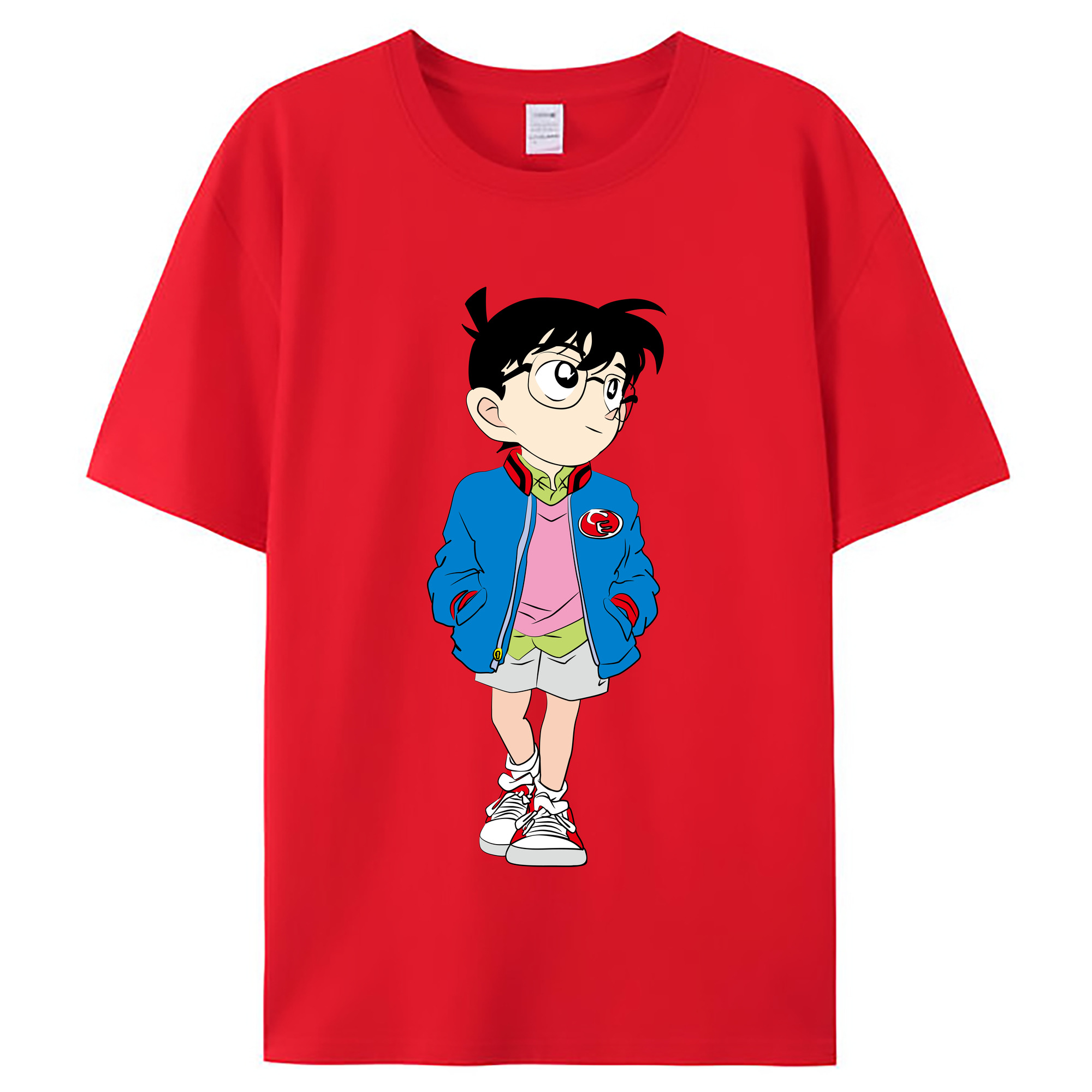 （画像用） 名探偵コナン 江戸川 コナン Detective Conan Conan Edogawa レディースカジュアルプリントTシャツ（綿100％）