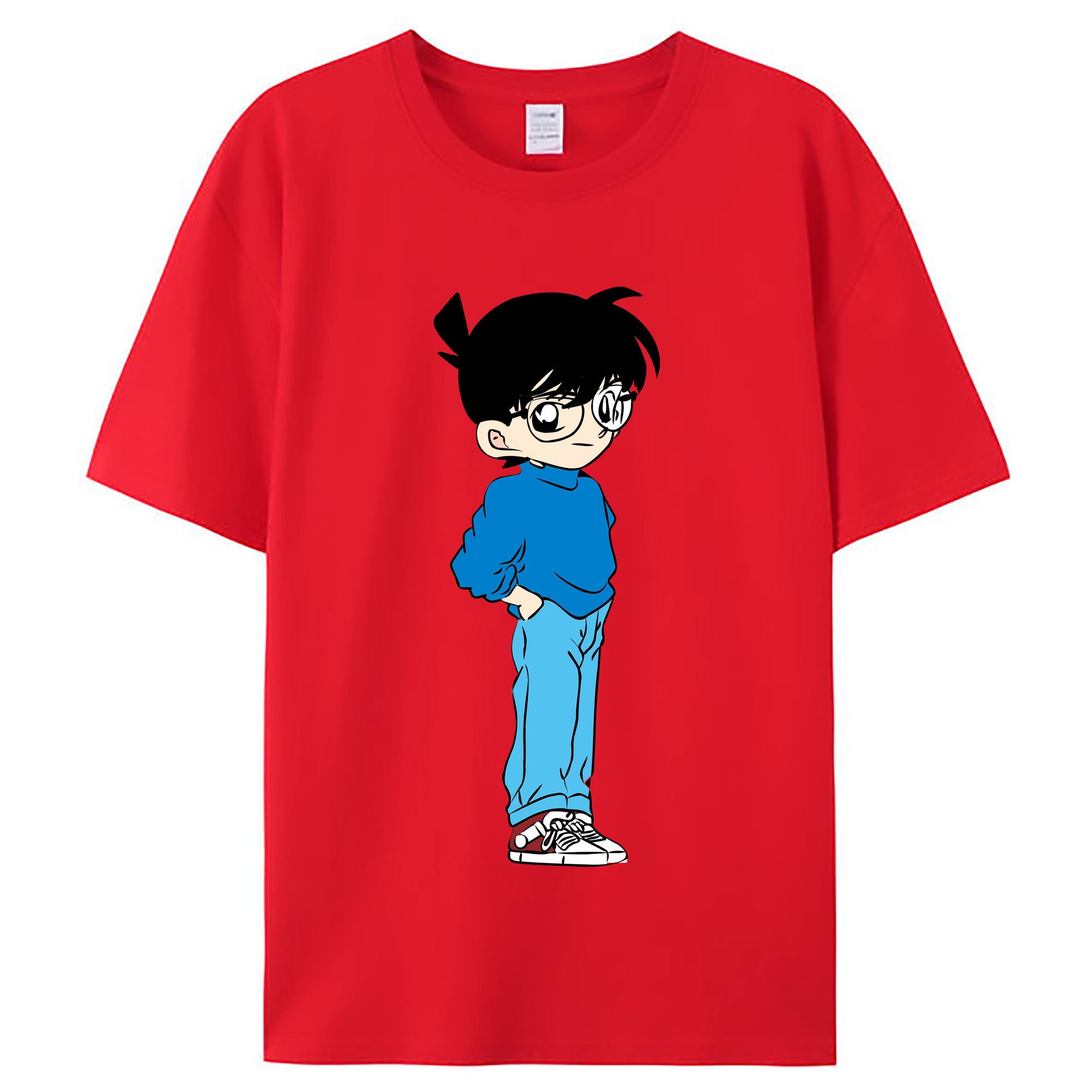 （画像用） 名探偵コナン 江戸川 コナン Detective Conan Conan Edogawa レディースカジュアルプリントTシャツ（綿100％）