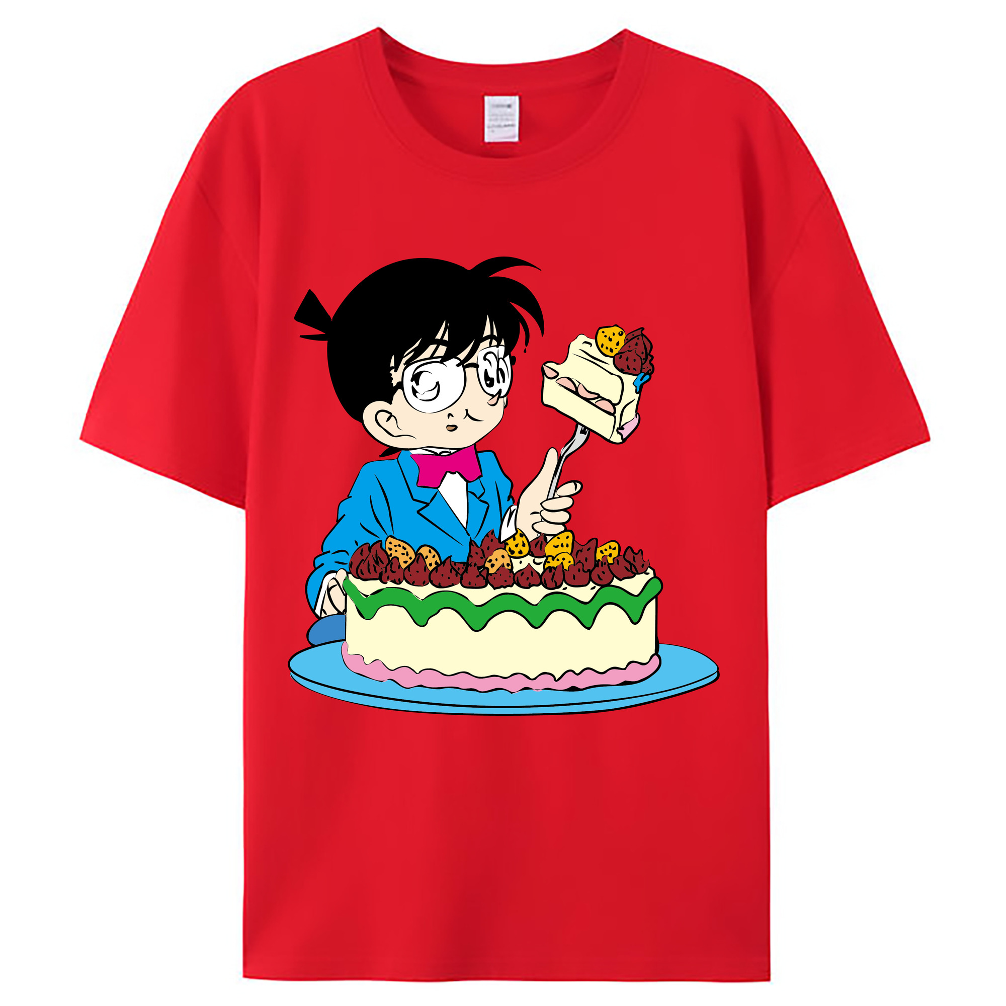 （画像用） 名探偵コナン 江戸川 コナン Detective Conan Conan Edogawa レディースカジュアルプリントTシャツ（綿100％）