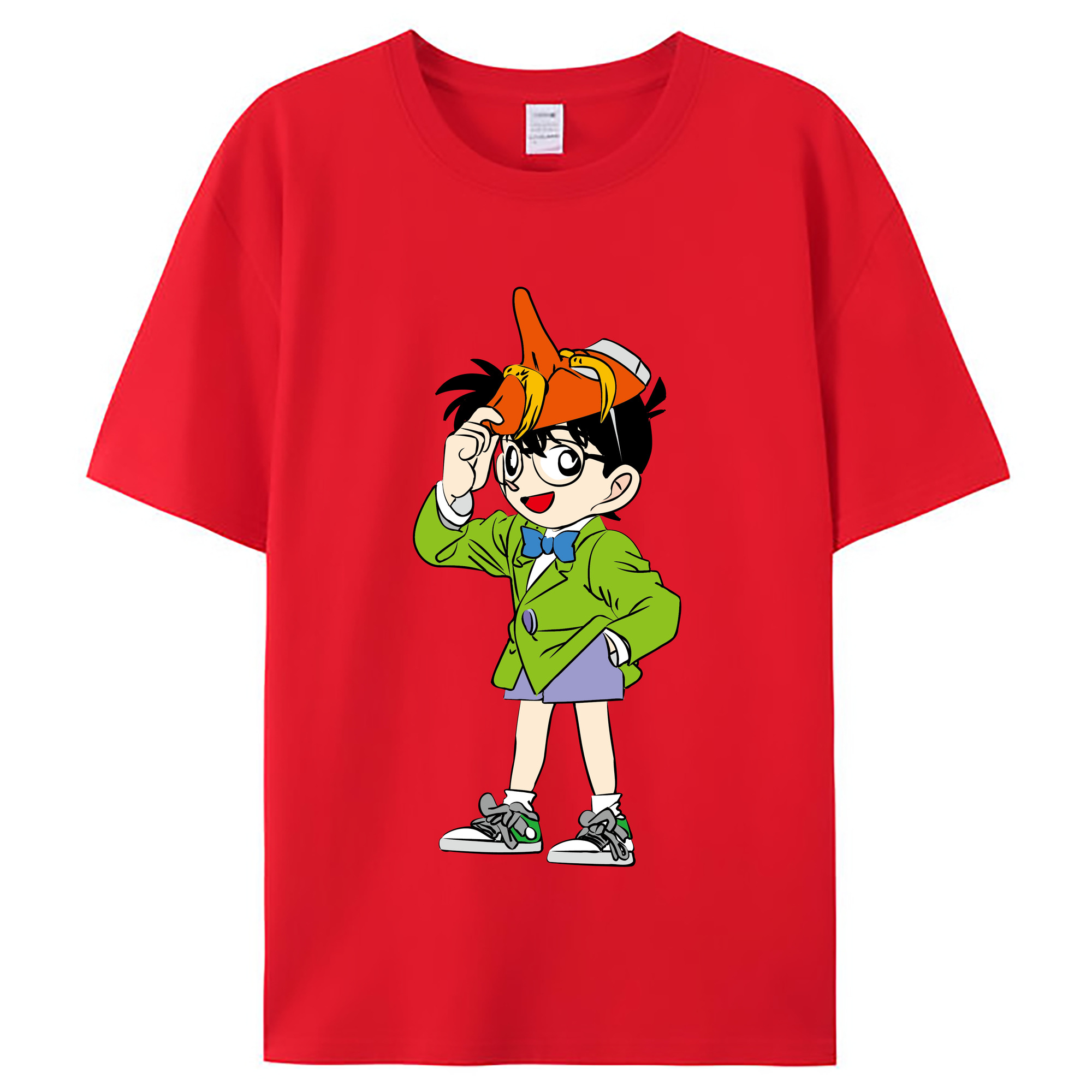 （画像用） 名探偵コナン 江戸川 コナン Detective Conan Conan Edogawa レディースカジュアルプリントTシャツ（綿100％）