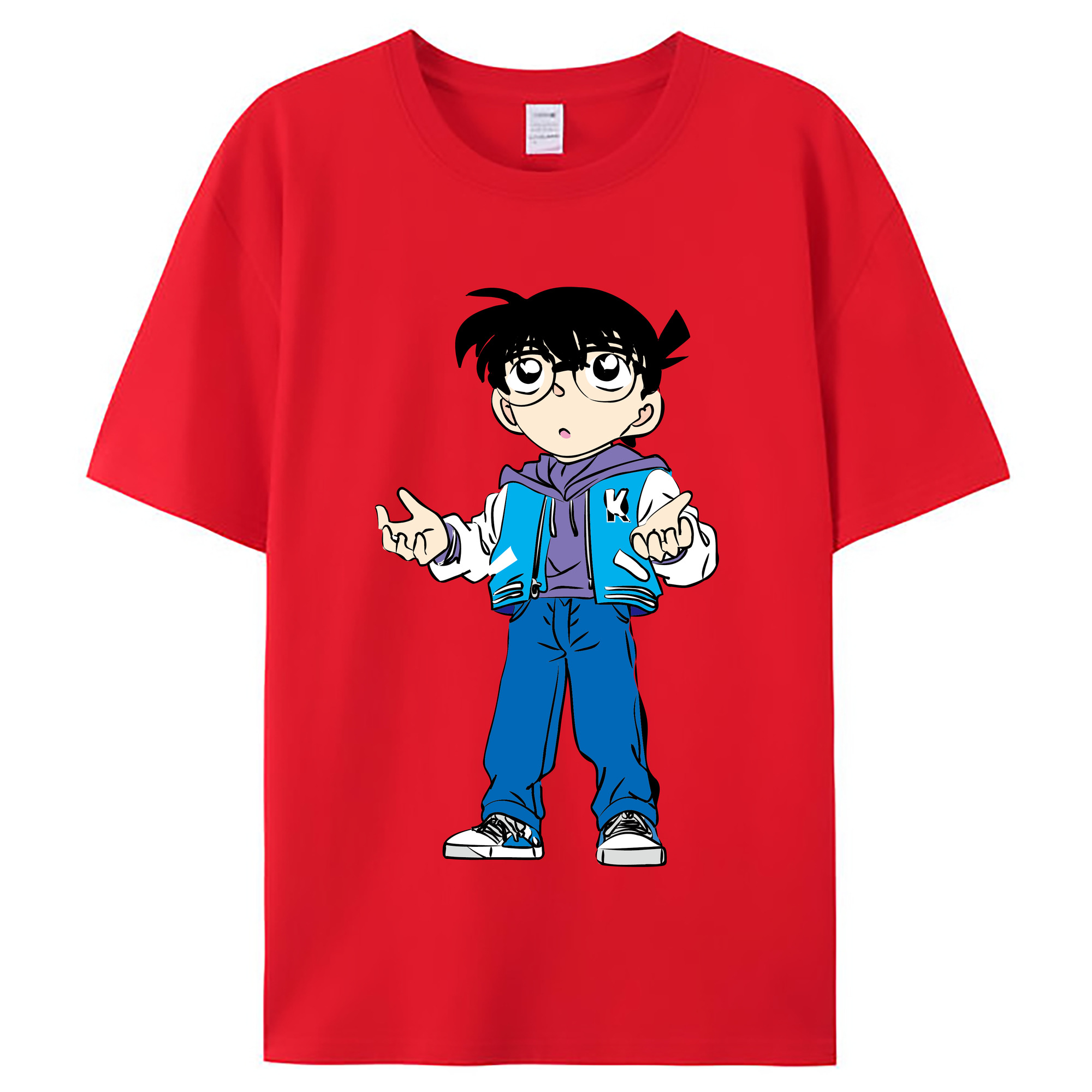 （画像用） 名探偵コナン 江戸川 コナン Detective Conan Conan Edogawa レディースカジュアルプリントTシャツ（綿100％）