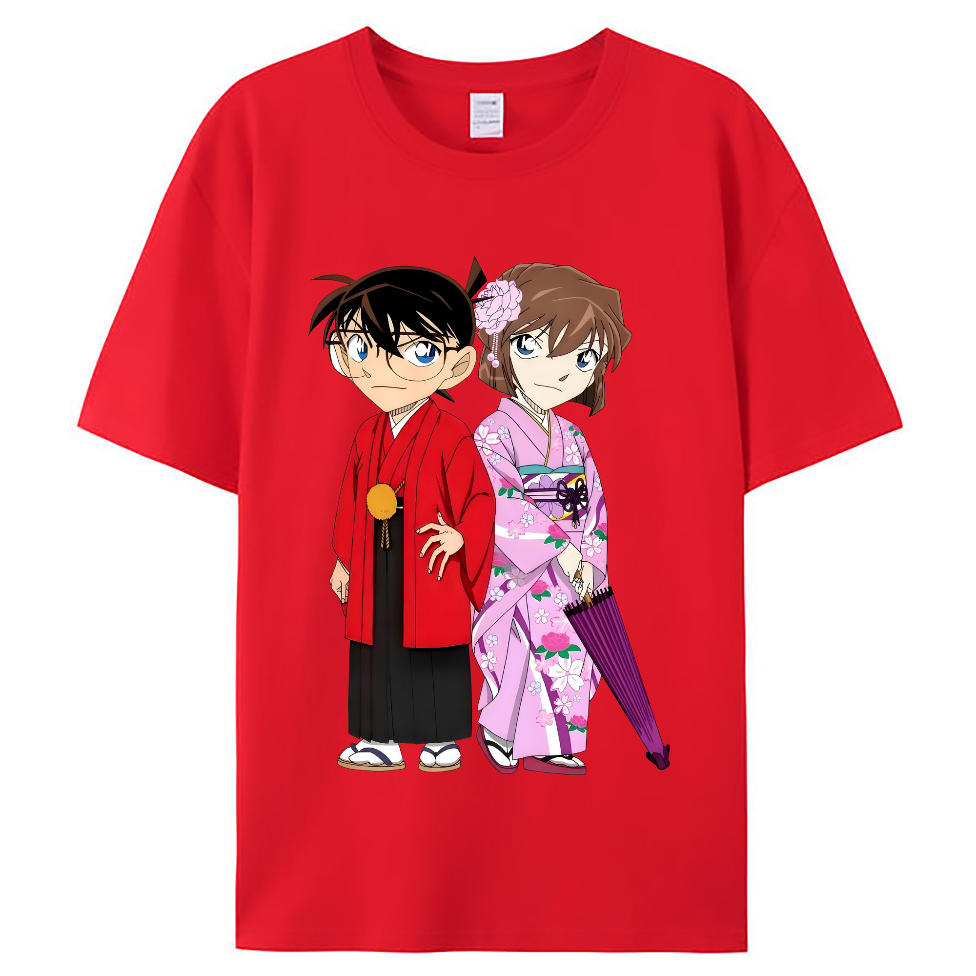 （画像用） 名探偵コナン 江戸川 コナン Detective Conan Conan Edogawa レディースカジュアルプリントTシャツ（綿100％）
