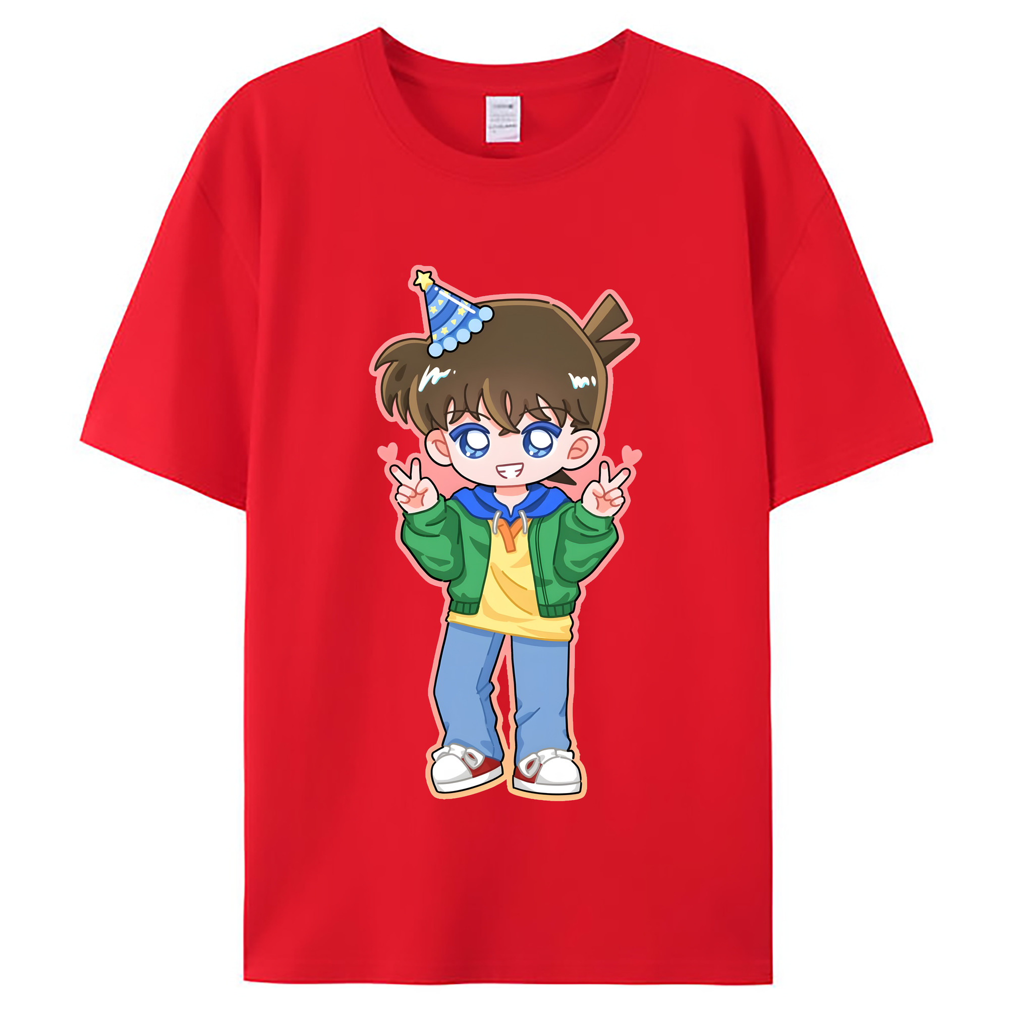 （画像用） 名探偵コナン 江戸川 コナン Detective Conan Conan Edogawa レディースカジュアルプリントTシャツ（綿100％）