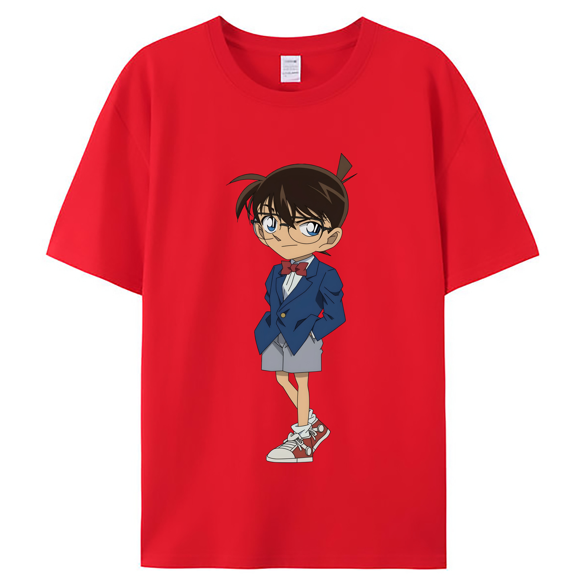 （画像用） 名探偵コナン 江戸川 コナン Detective Conan Conan Edogawa レディースカジュアルプリントTシャツ（綿100％）