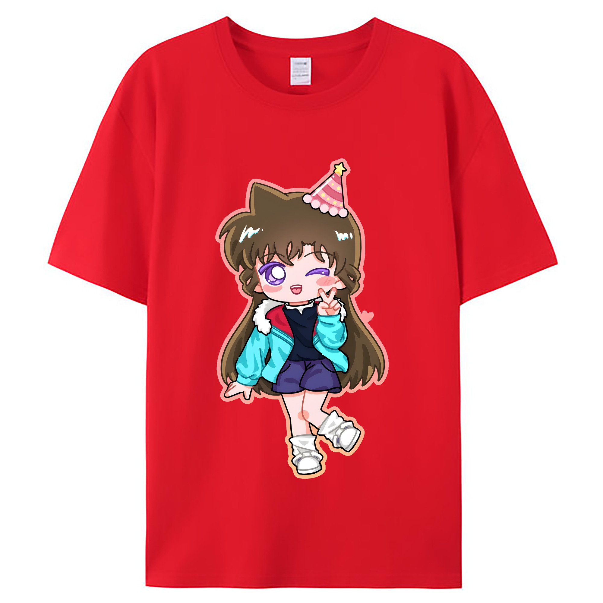 （画像用） 名探偵コナン 毛利 蘭 もうり らん、モーリ ラン Detective Conan Rachel Moore レディースカジュアルプリントTシャツ（綿100％）