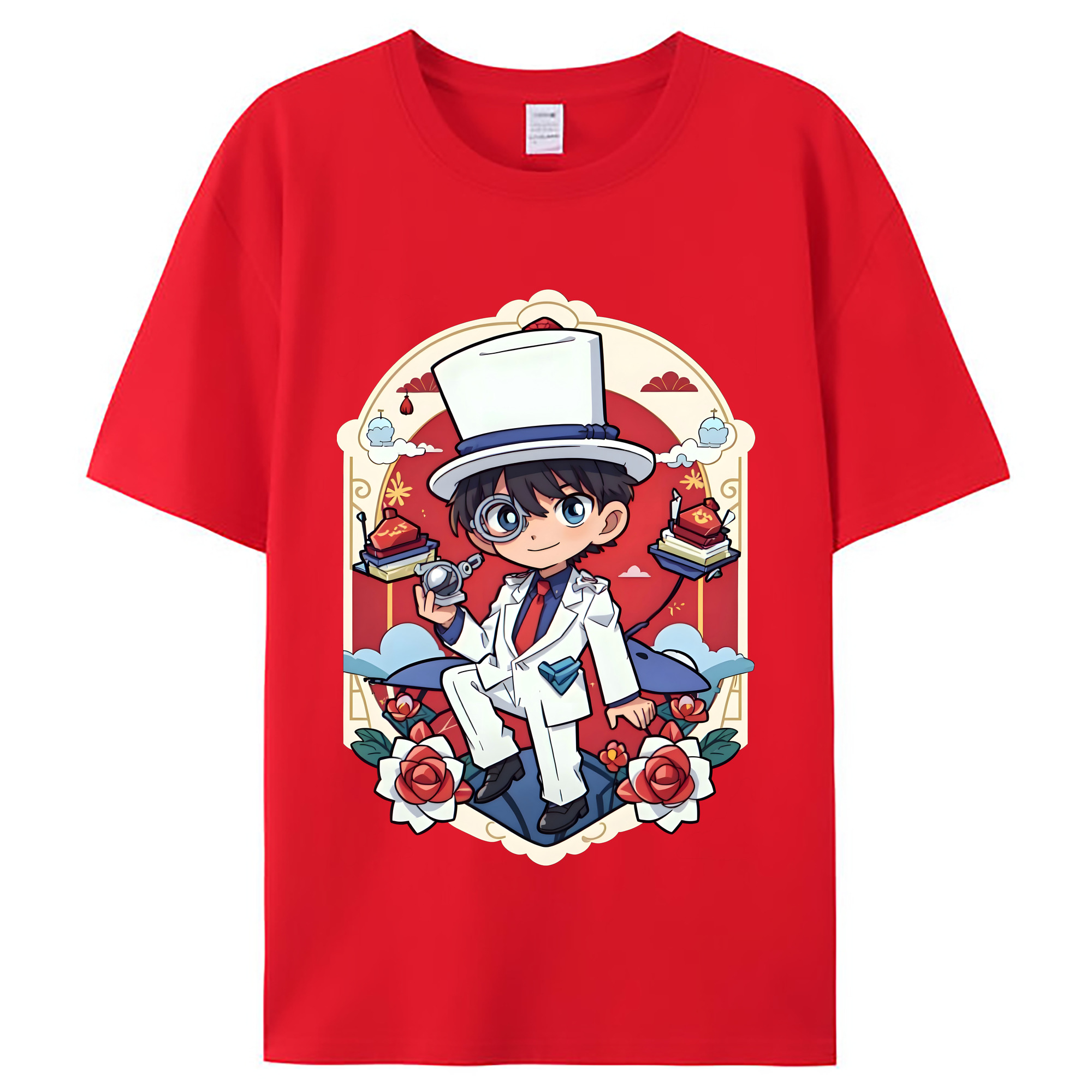 （画像用） 名探偵コナン くろば かいと Detective Conan Kuroba Kaito レディースカジュアルプリントTシャツ（綿100％）