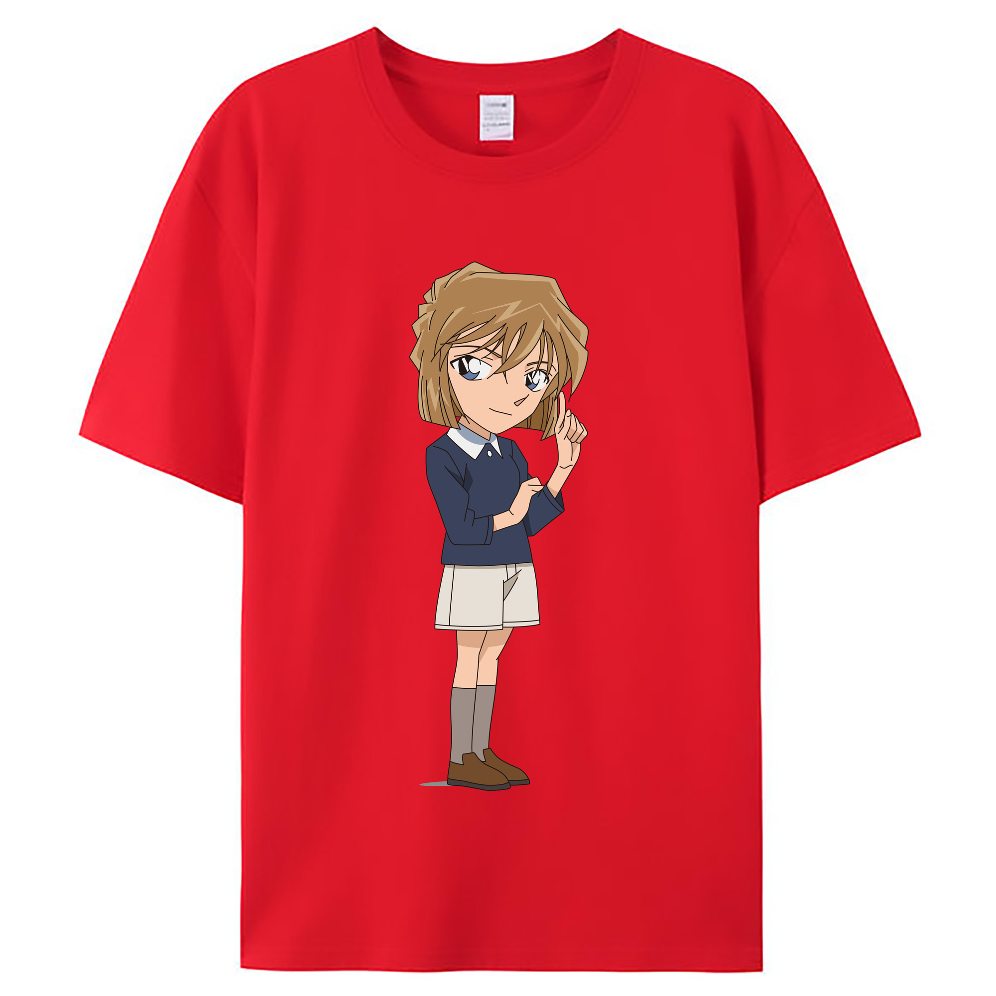 （画像用） 名探偵コナン 灰原 哀 はいばら あい Detective Conan Anita Hailey、Vi Graythorn Haibara Ai レディースカジュアルプリントTシャツ（綿100％）