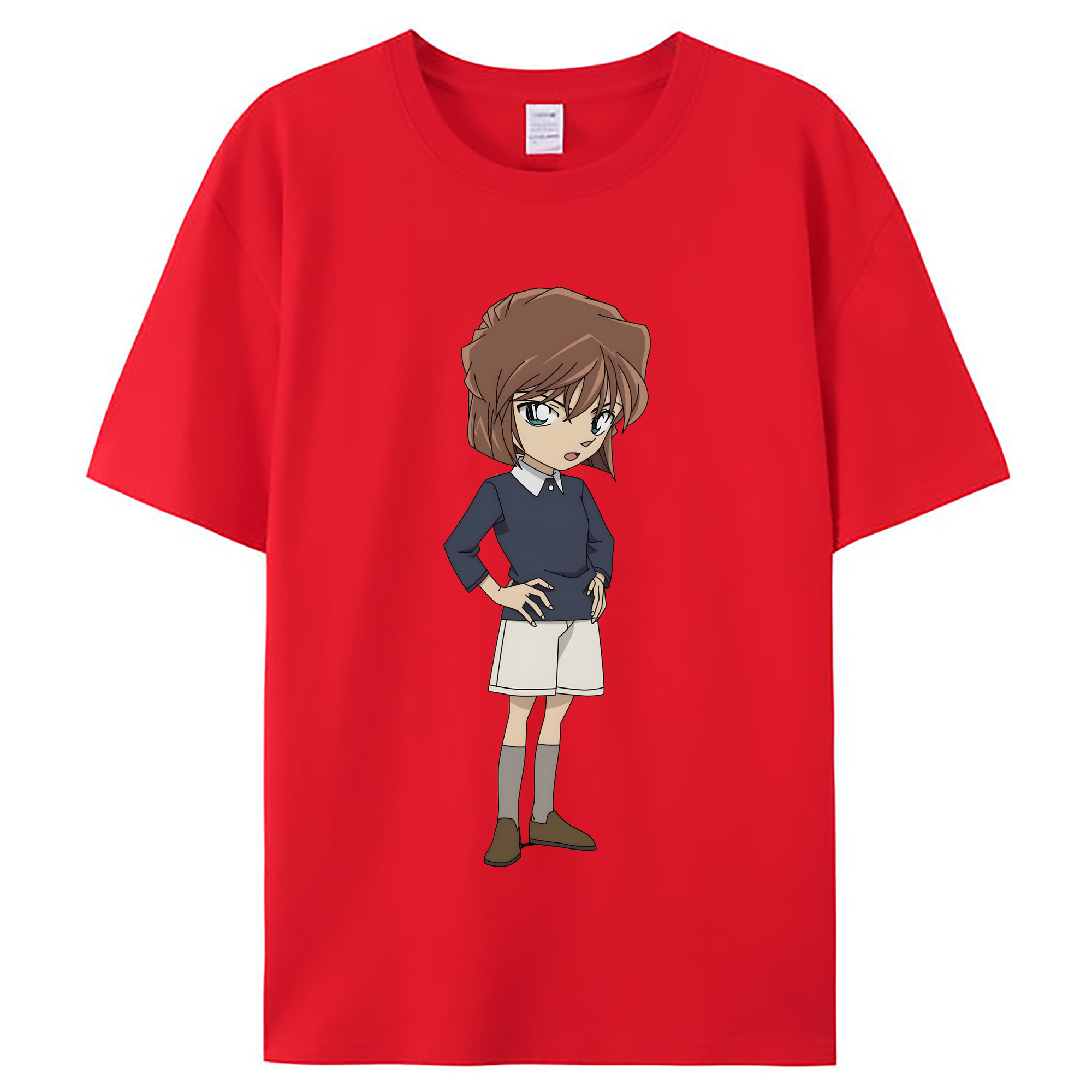 （画像用） 名探偵コナン 灰原 哀 はいばら あい Detective Conan Anita Hailey、Vi Graythorn Haibara Ai レディースカジュアルプリントTシャツ（綿100％）