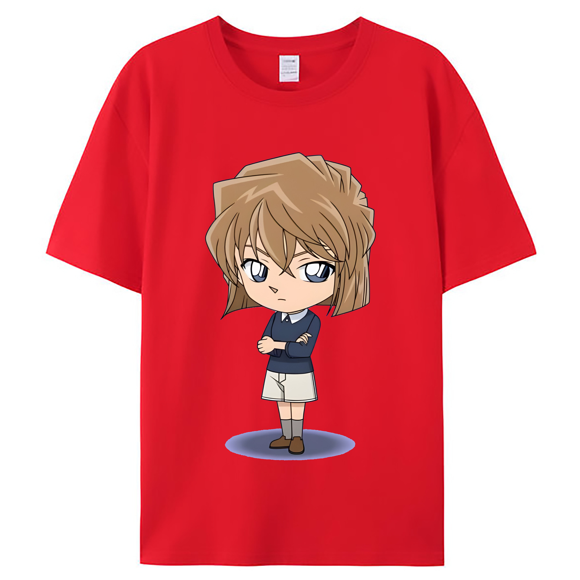（画像用） 名探偵コナン 灰原 哀 はいばら あい Detective Conan Anita Hailey、Vi Graythorn Haibara Ai レディースカジュアルプリントTシャツ（綿100％）