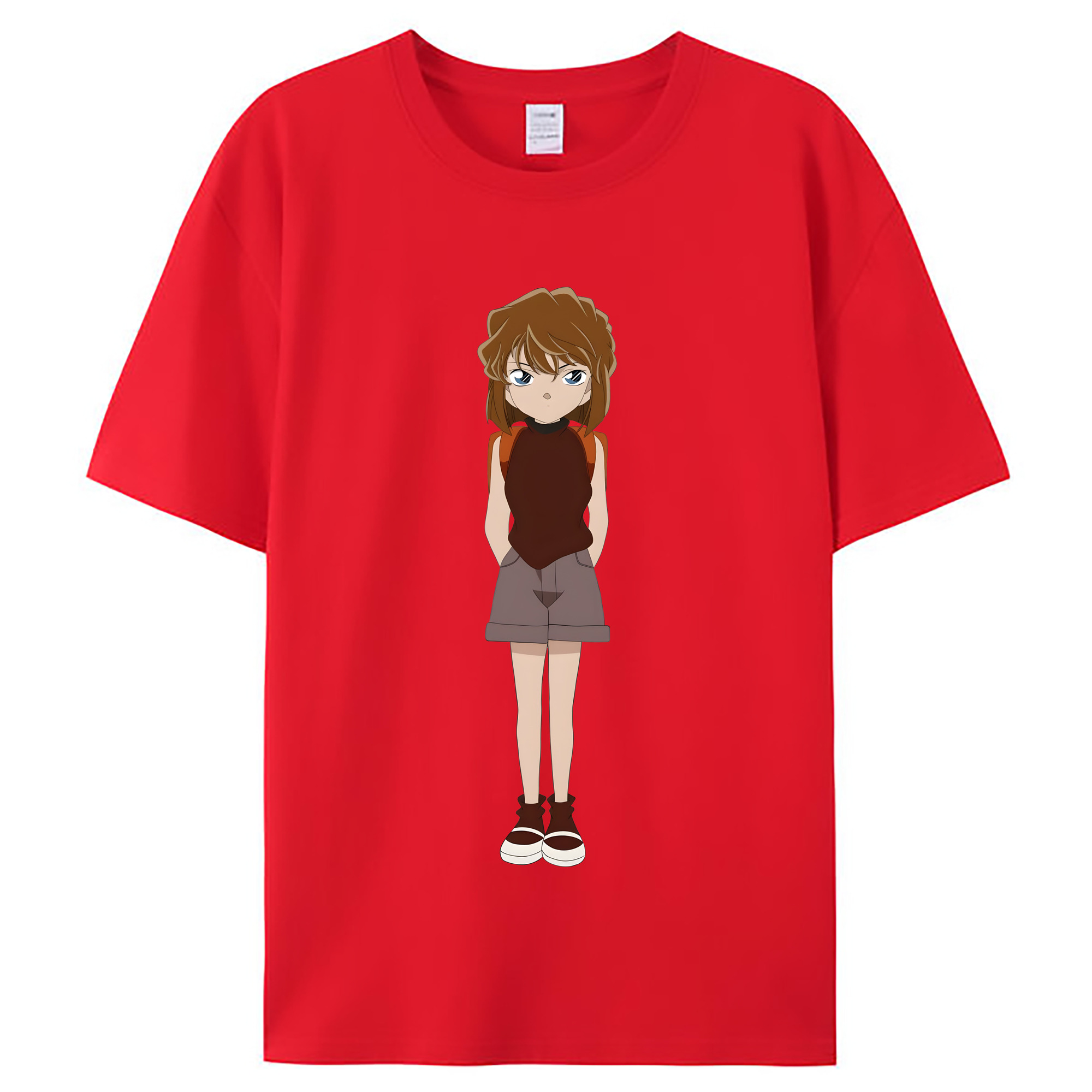 （画像用） 名探偵コナン 灰原 哀 はいばら あい Detective Conan Anita Hailey、Vi Graythorn Haibara Ai レディースカジュアルプリントTシャツ（綿100％）