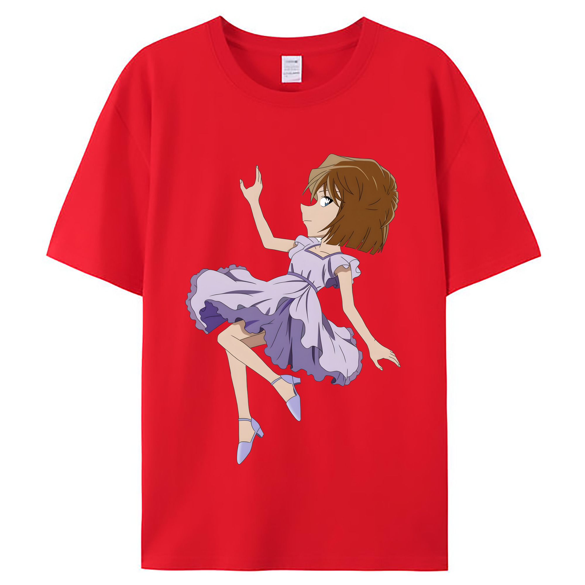 （画像用） 名探偵コナン 灰原 哀 はいばら あい Detective Conan Anita Hailey、Vi Graythorn Haibara Ai レディースカジュアルプリントTシャツ（綿100％）