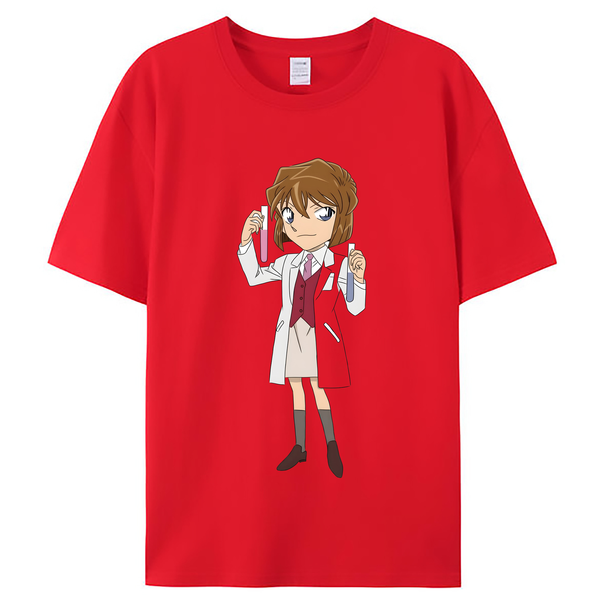 （画像用） 名探偵コナン 灰原 哀 はいばら あい Detective Conan Anita Hailey、Vi Graythorn Haibara Ai レディースカジュアルプリントTシャツ（綿100％）