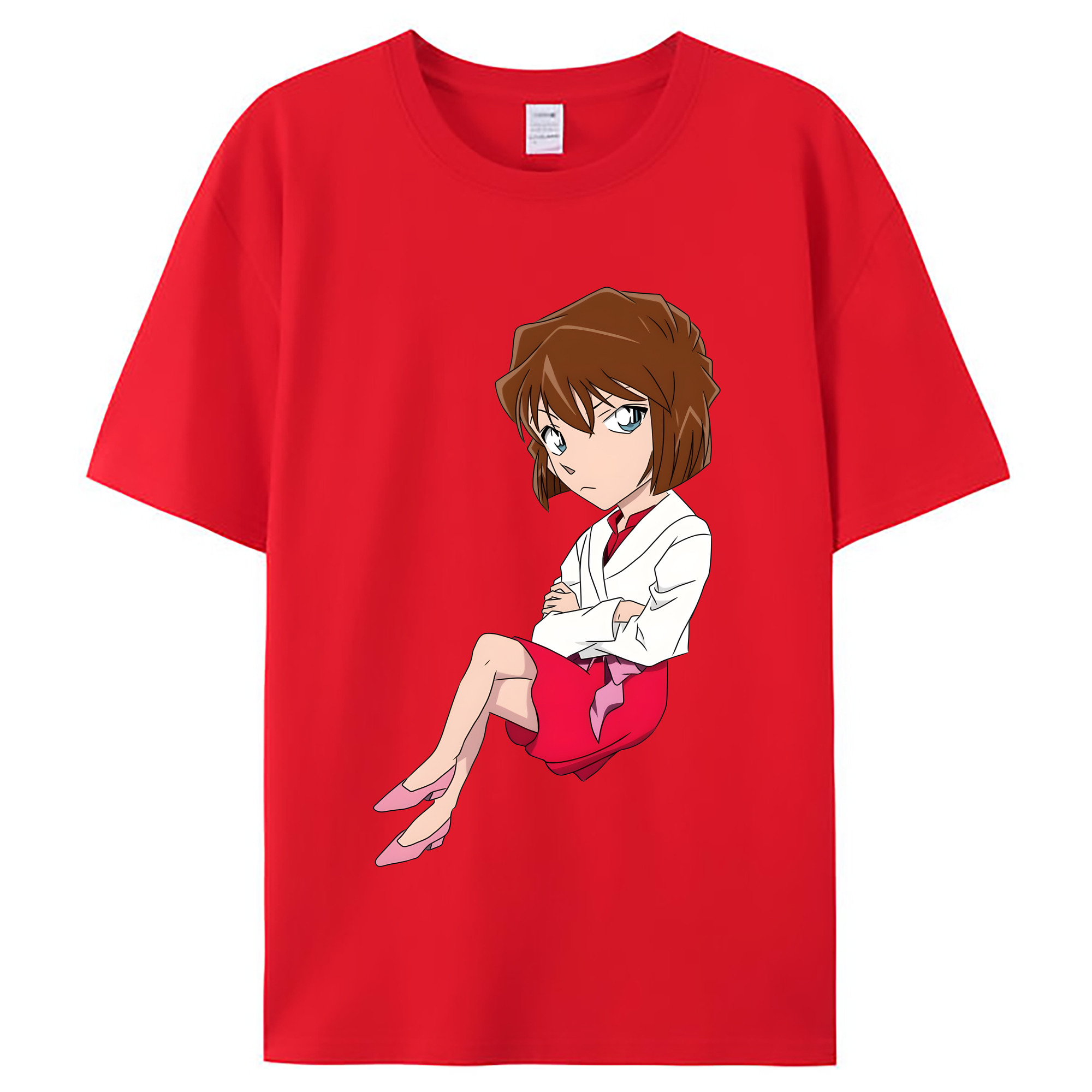 （画像用） 名探偵コナン 灰原 哀 はいばら あい Detective Conan Anita Hailey、Vi Graythorn Haibara Ai レディースカジュアルプリントTシャツ（綿100％）