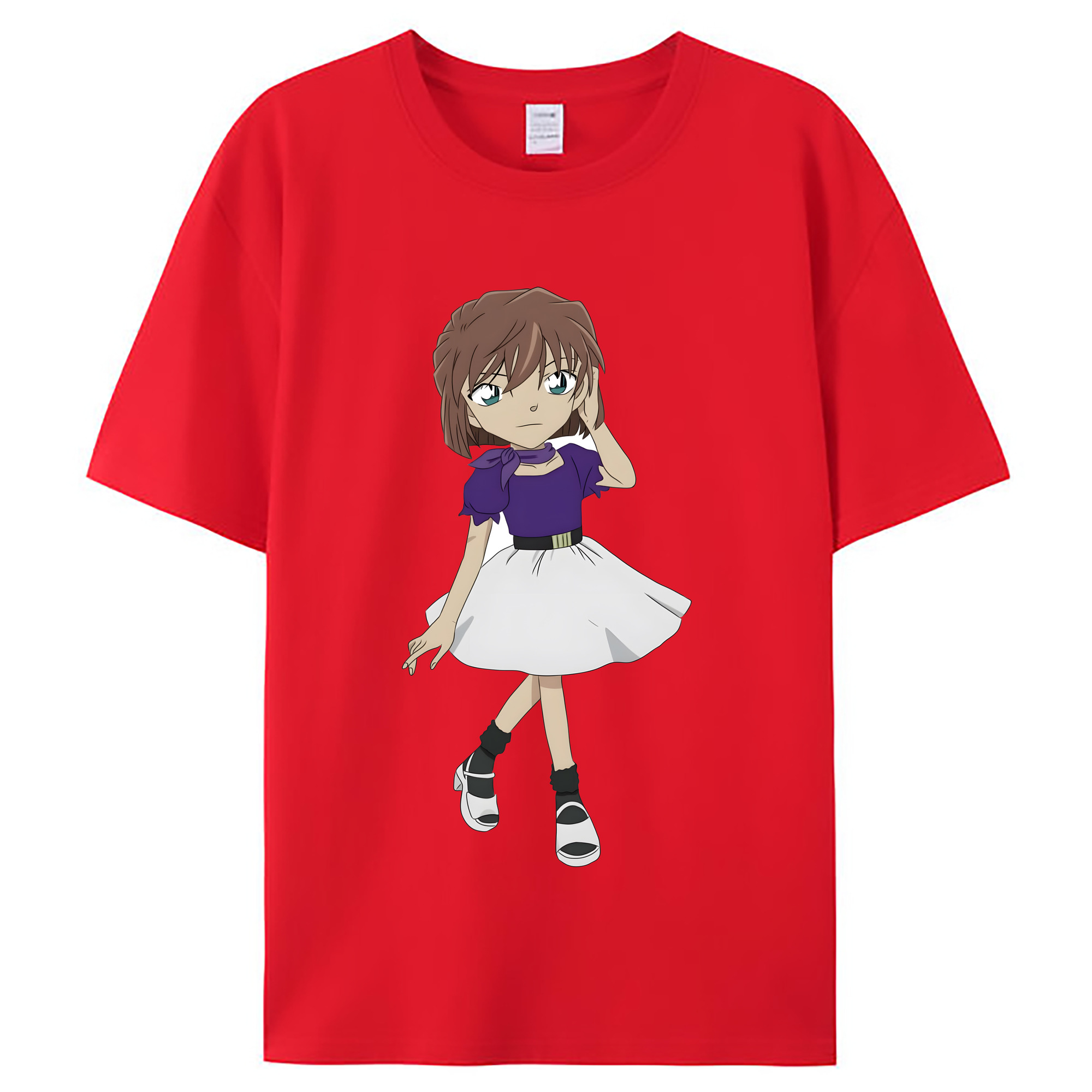 （画像用） 名探偵コナン 灰原 哀 はいばら あい Detective Conan Anita Hailey、Vi Graythorn Haibara Ai レディースカジュアルプリントTシャツ（綿100％）