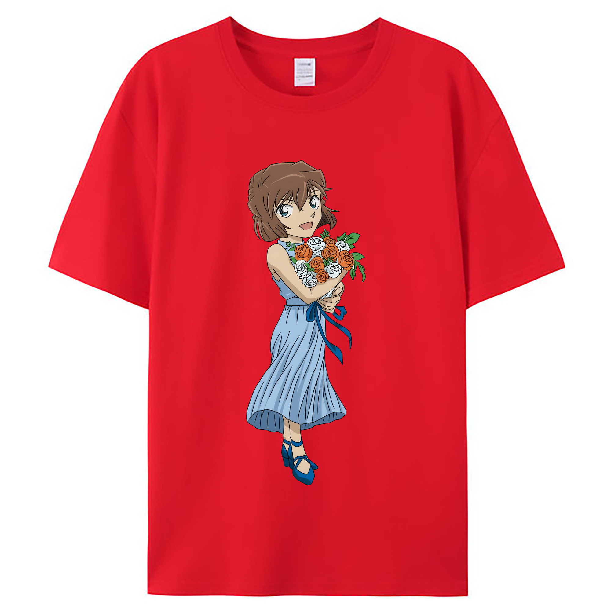 （画像用） 名探偵コナン 灰原 哀 はいばら あい Detective Conan Anita Hailey、Vi Graythorn Haibara Ai レディースカジュアルプリントTシャツ（綿100％）
