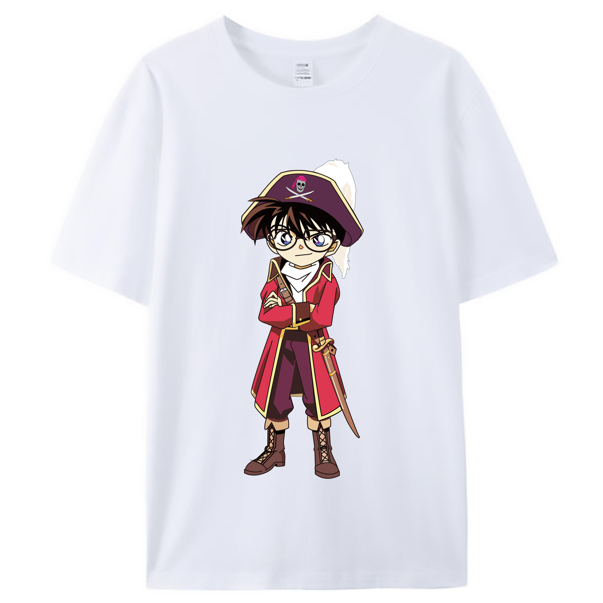 （画像用） 名探偵コナン 江戸川 コナン Detective Conan Conan Edogawa レディースカジュアルプリントTシャツ（綿100％）