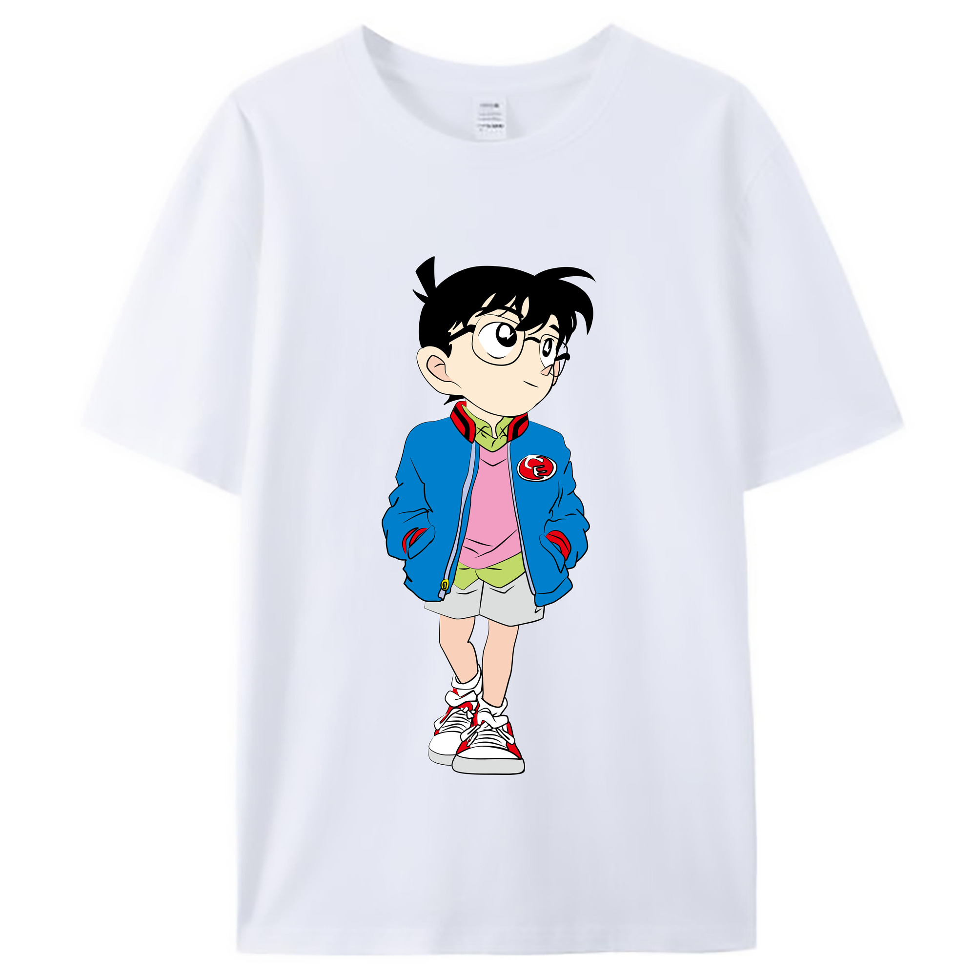 （画像用） 名探偵コナン 江戸川 コナン Detective Conan Conan Edogawa レディースカジュアルプリントTシャツ（綿100％）