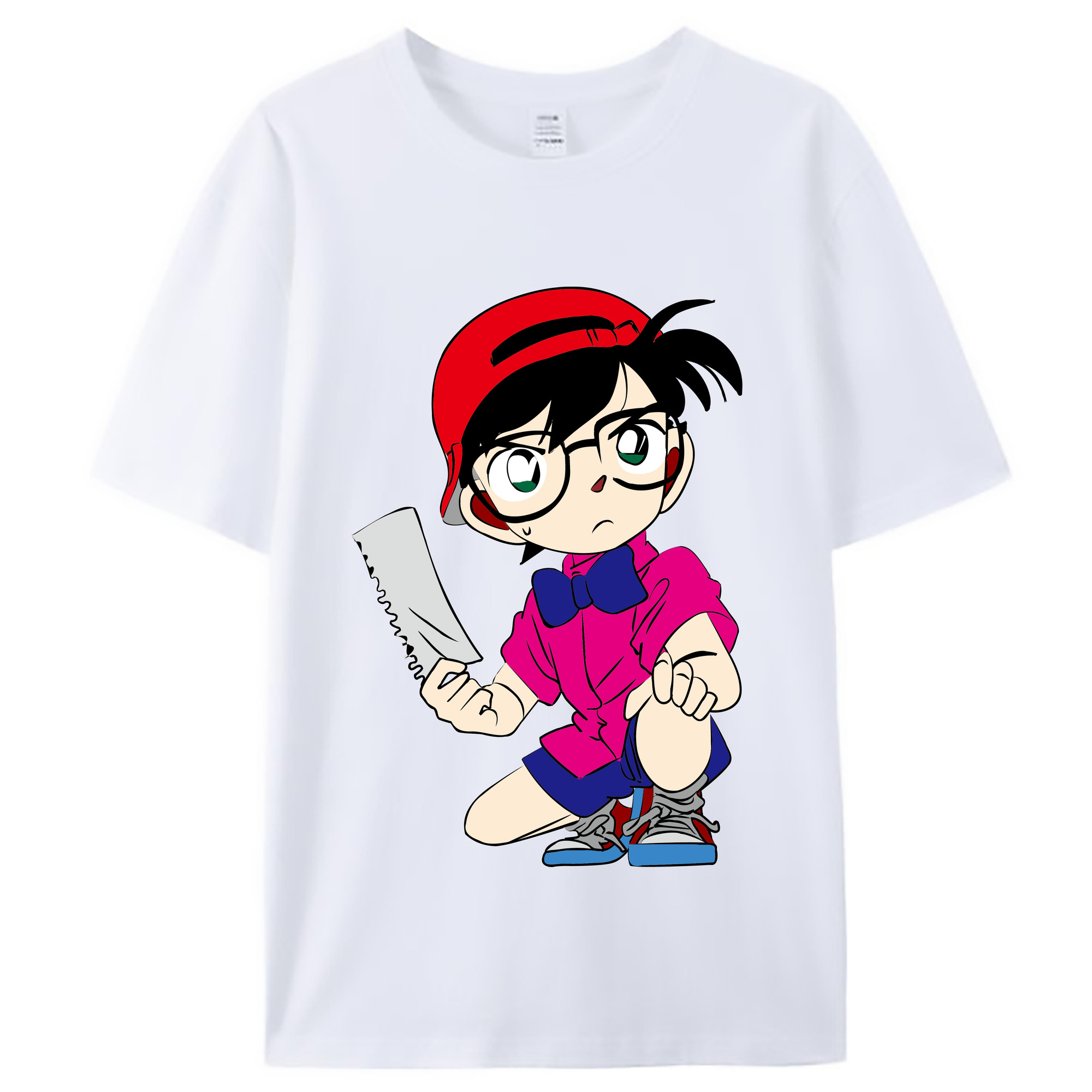 （画像用） 名探偵コナン 江戸川 コナン Detective Conan Conan Edogawa レディースカジュアルプリントTシャツ（綿100％）