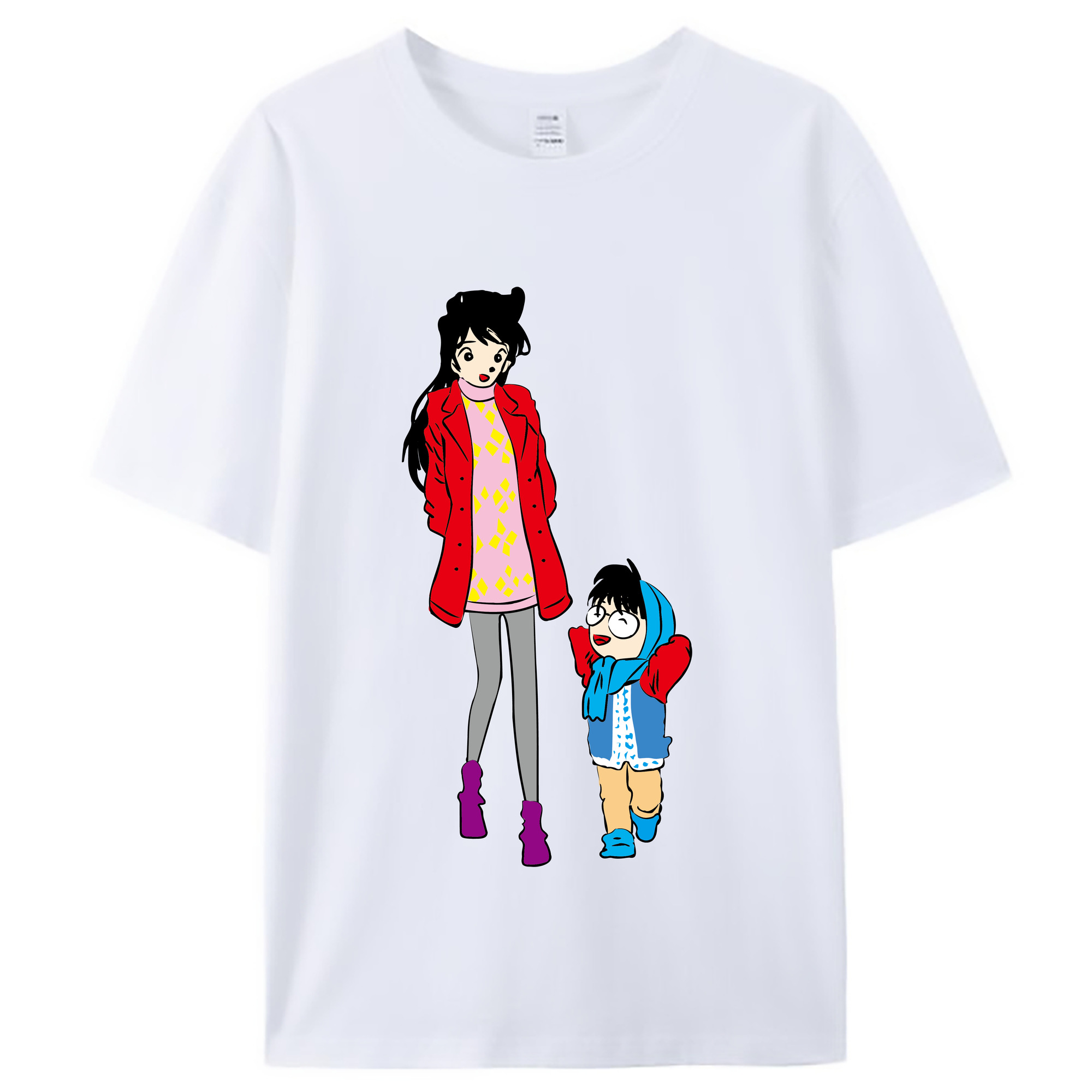 （画像用） 名探偵コナン 江戸川 コナン Detective Conan Conan Edogawa レディースカジュアルプリントTシャツ（綿100％）